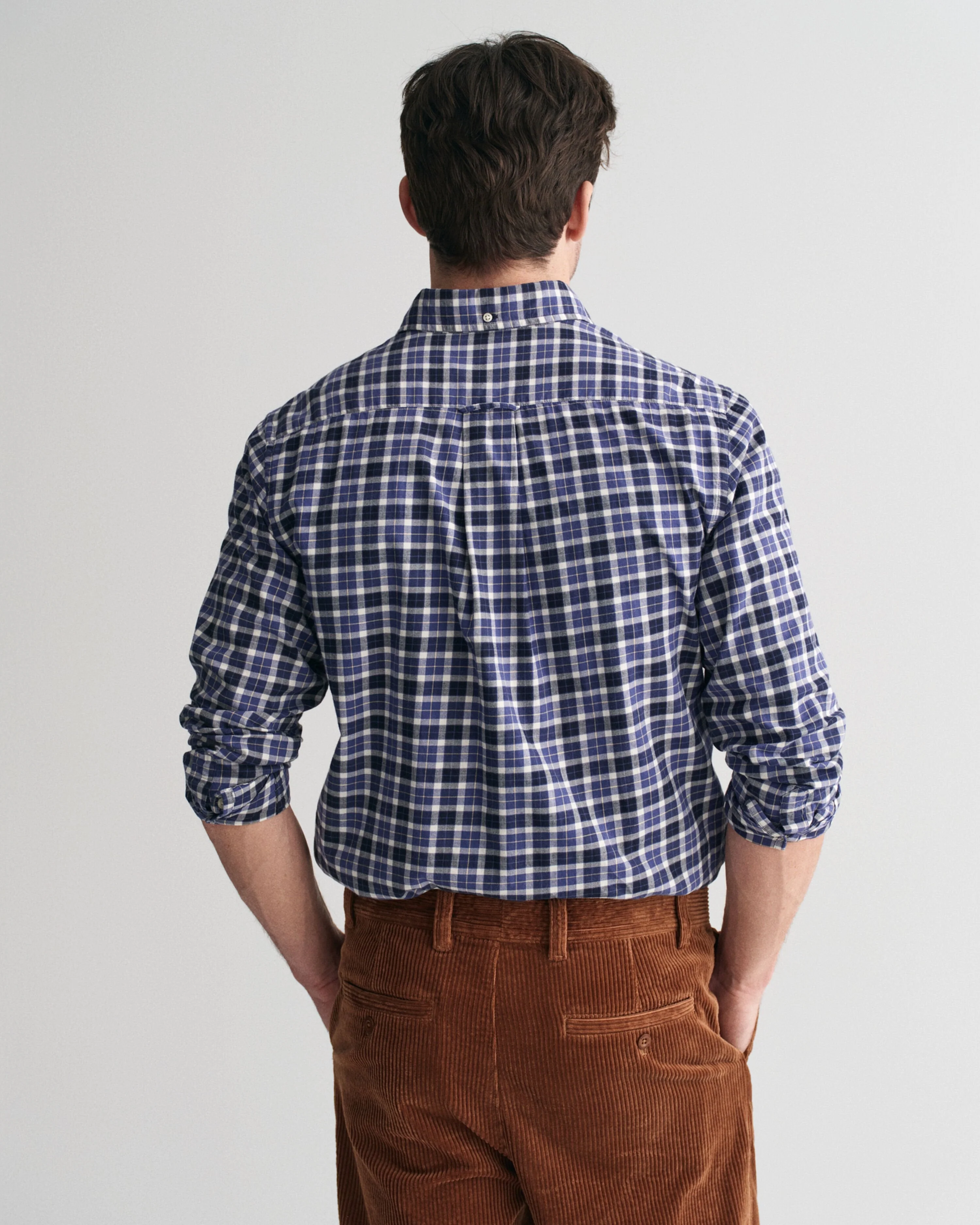 Gant Men Blue Checked Button-down Collar Full Sleeves Shirt - Image 2
