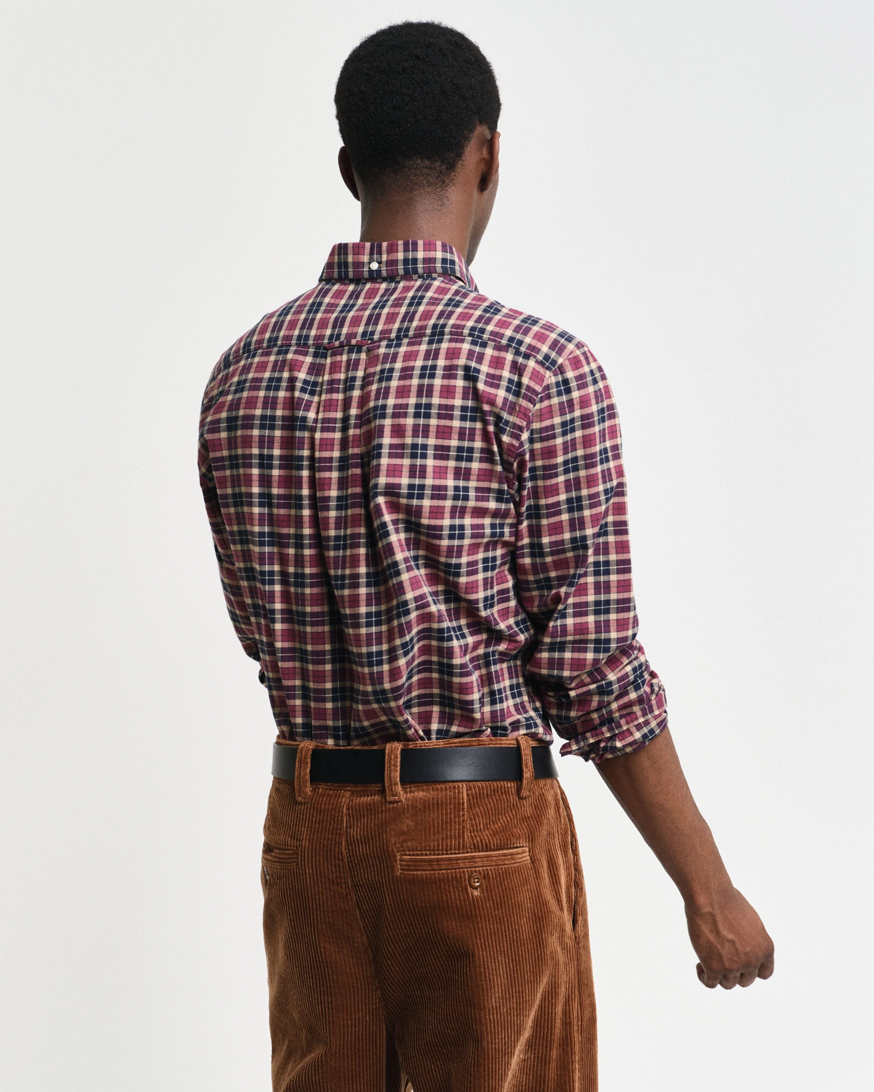 Gant Men Wine Checked Button-down Collar Full Sleeves Shirt - Image 2