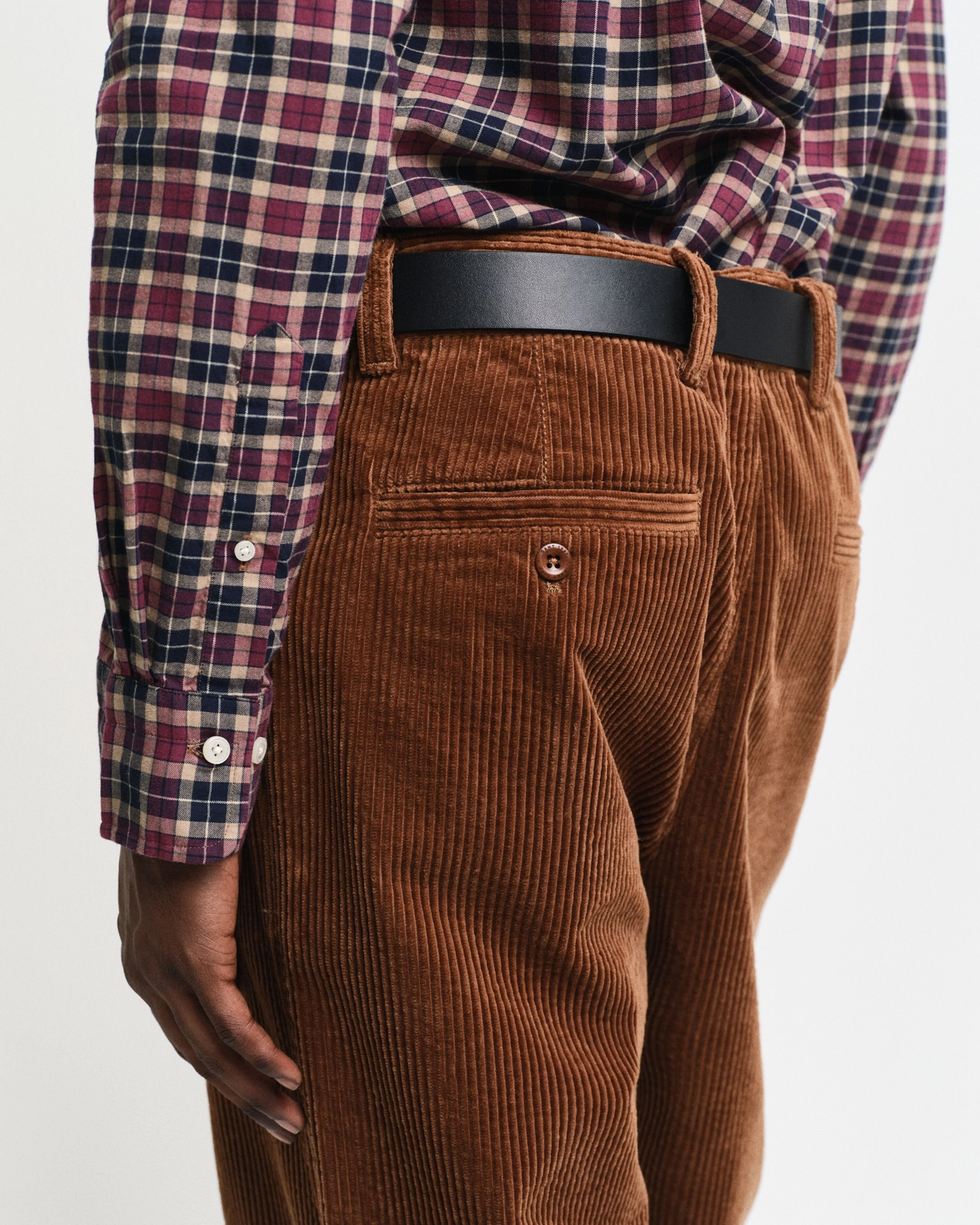 Gant Men Wine Checked Button-down Collar Full Sleeves Shirt - Image 5