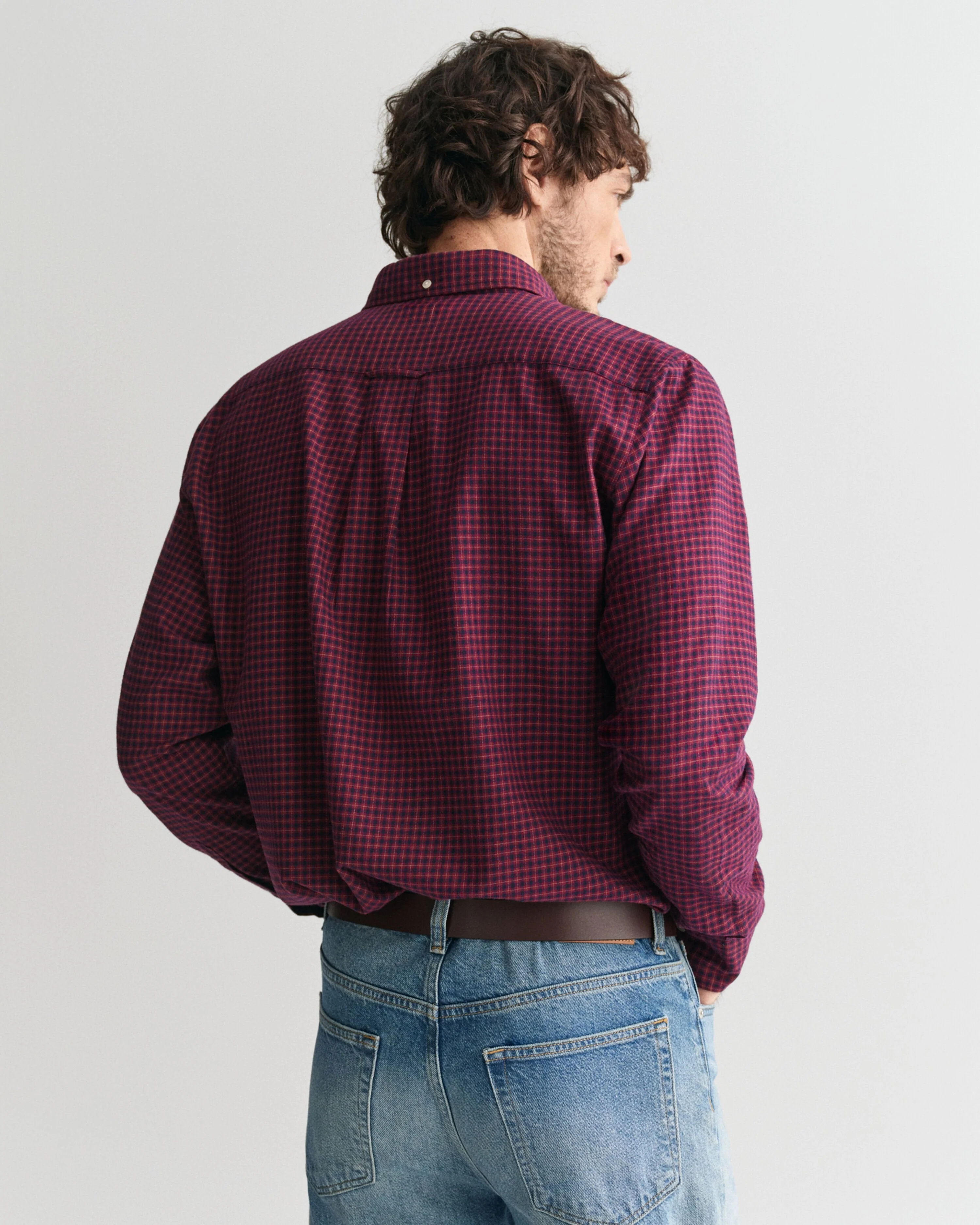 Gant Men Red Checked Button-down Collar Full Sleeves Shirt - Image 2