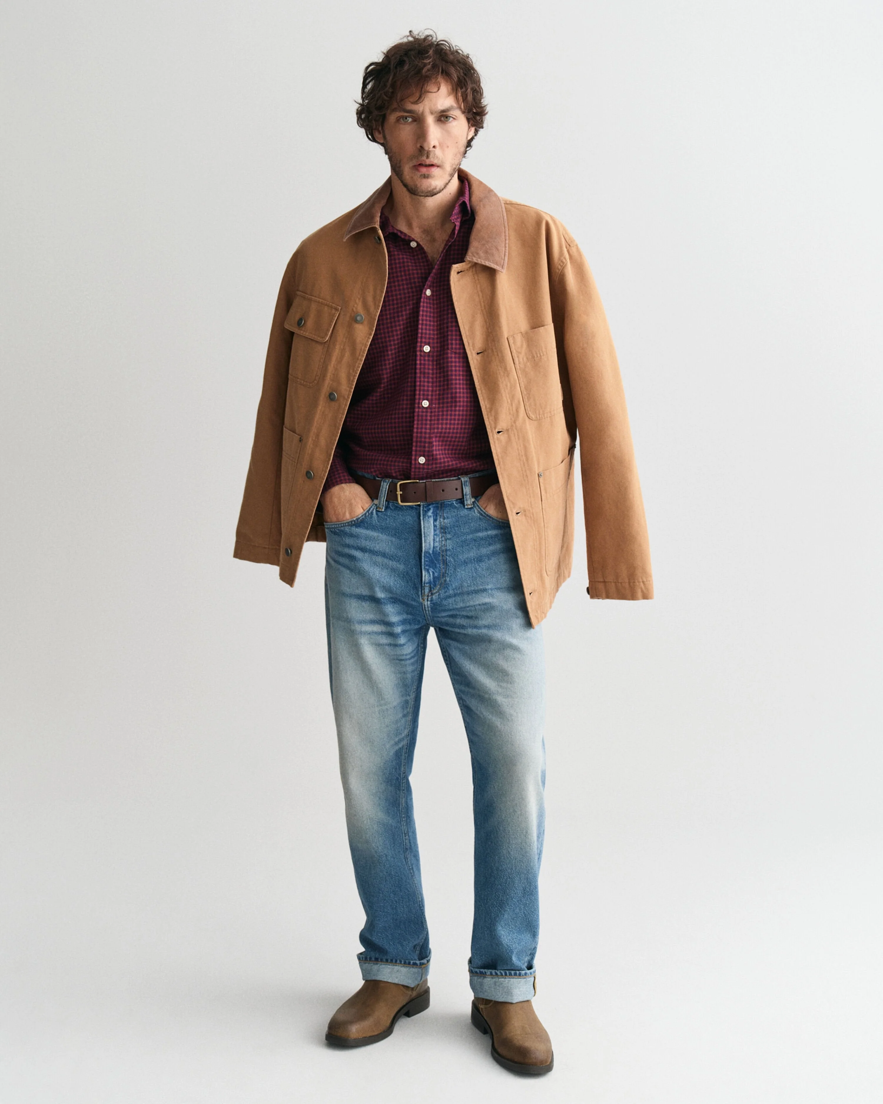 Gant Men Red Checked Button-down Collar Full Sleeves Shirt - Image 3
