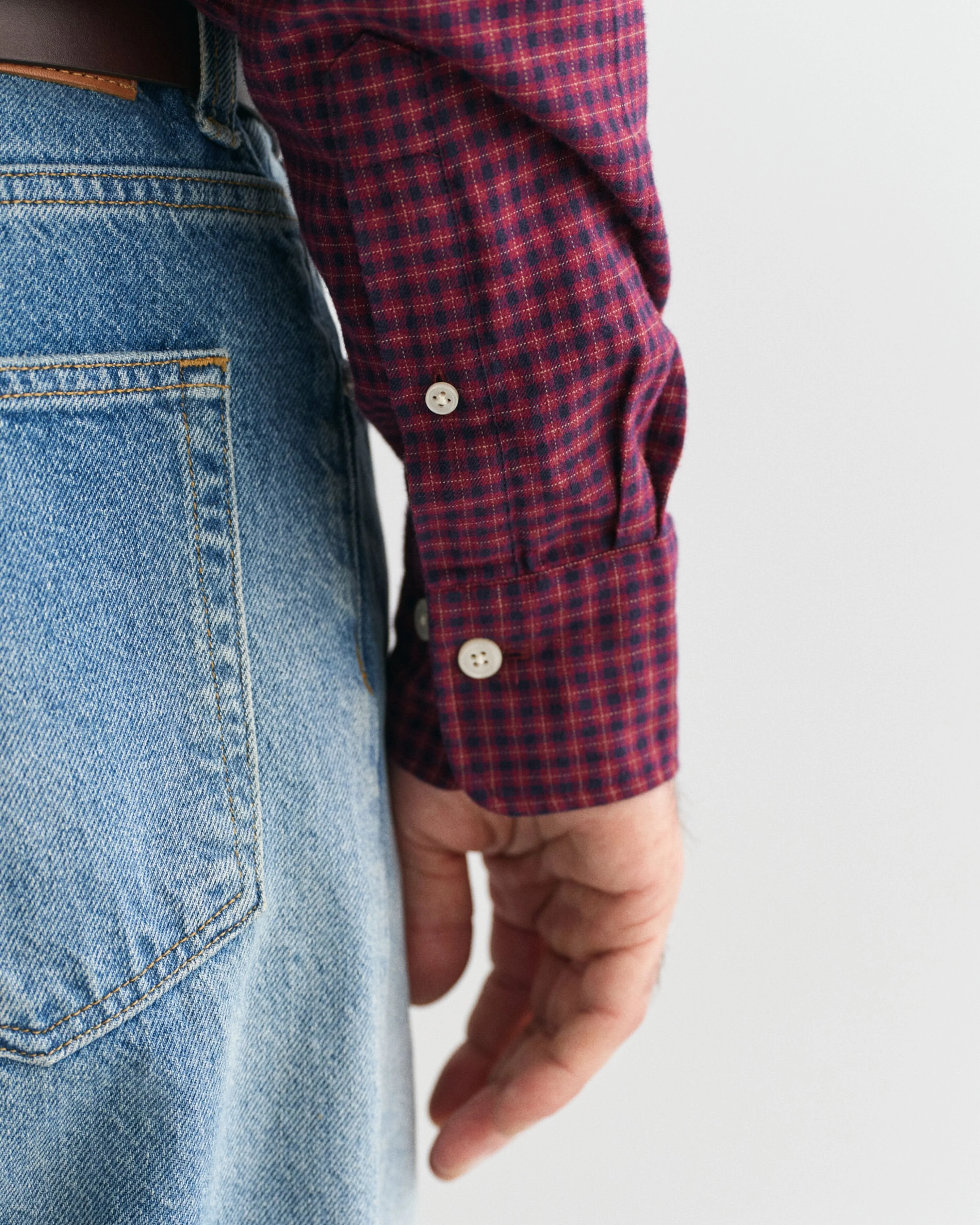 Gant Men Red Checked Button-down Collar Full Sleeves Shirt - Image 4