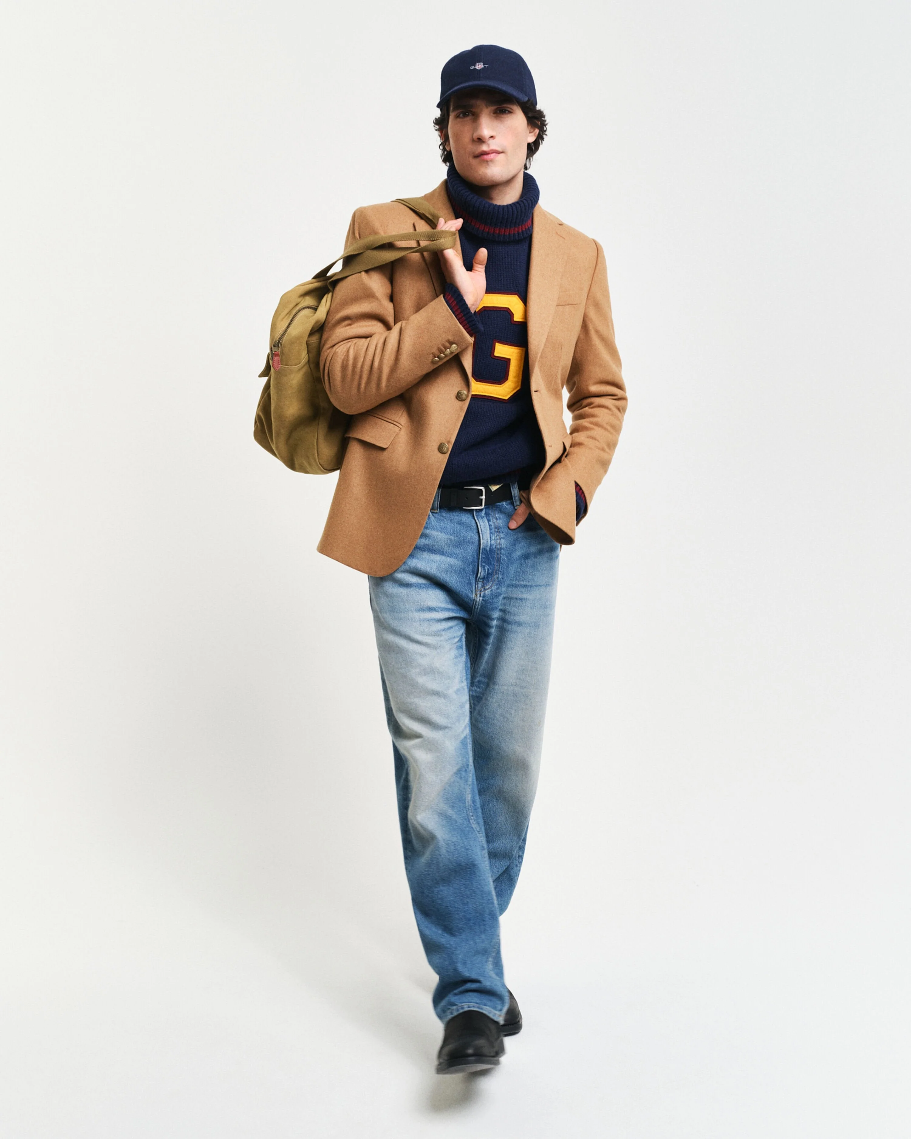 Gant Men Blue Solid Turtle Neck Full Sleeves Pullover Style Sweater - Image 4