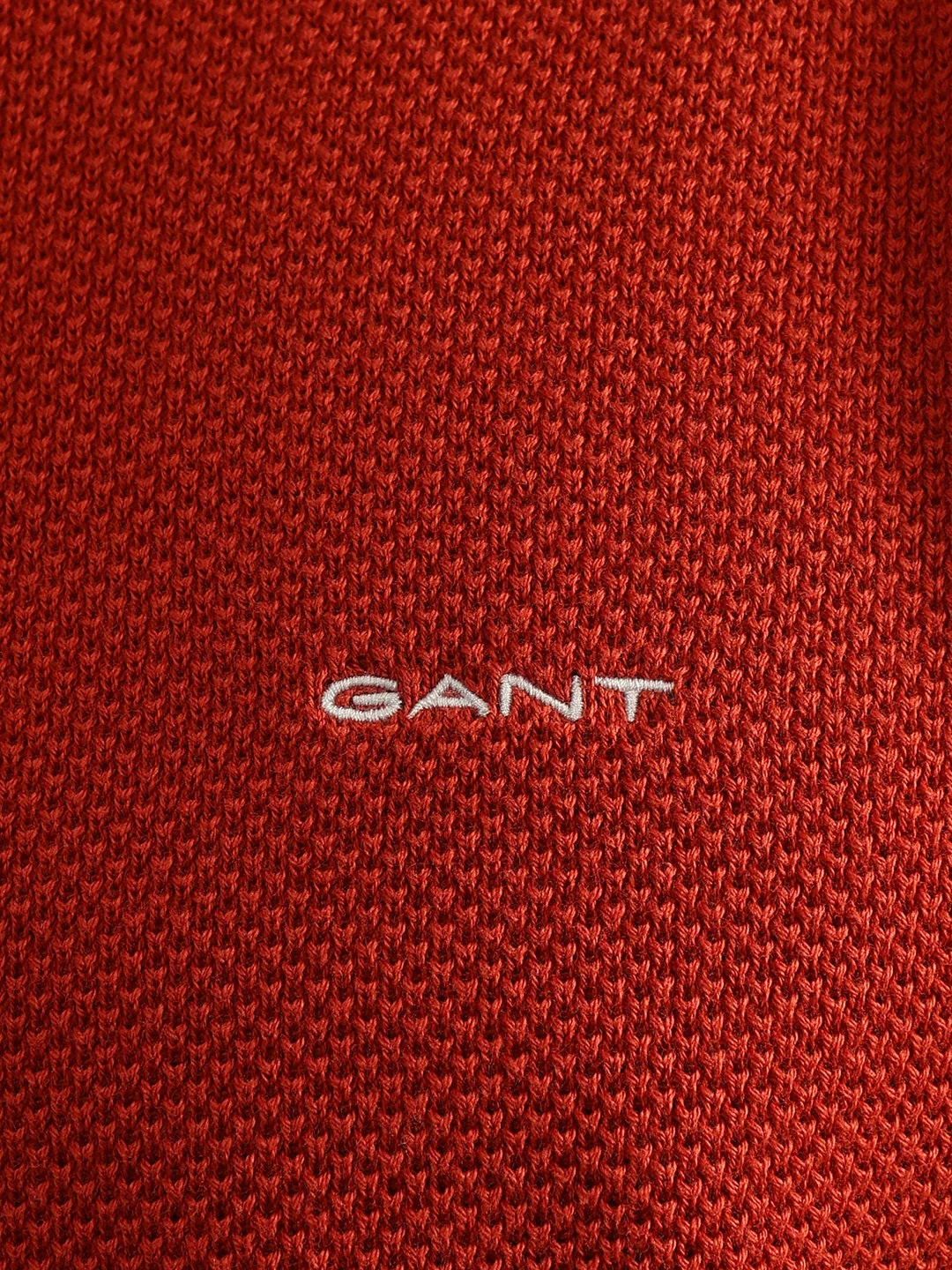 Gant Men Red Solid Round Neck Full Sleeves Pullover Style Sweater - Image 5