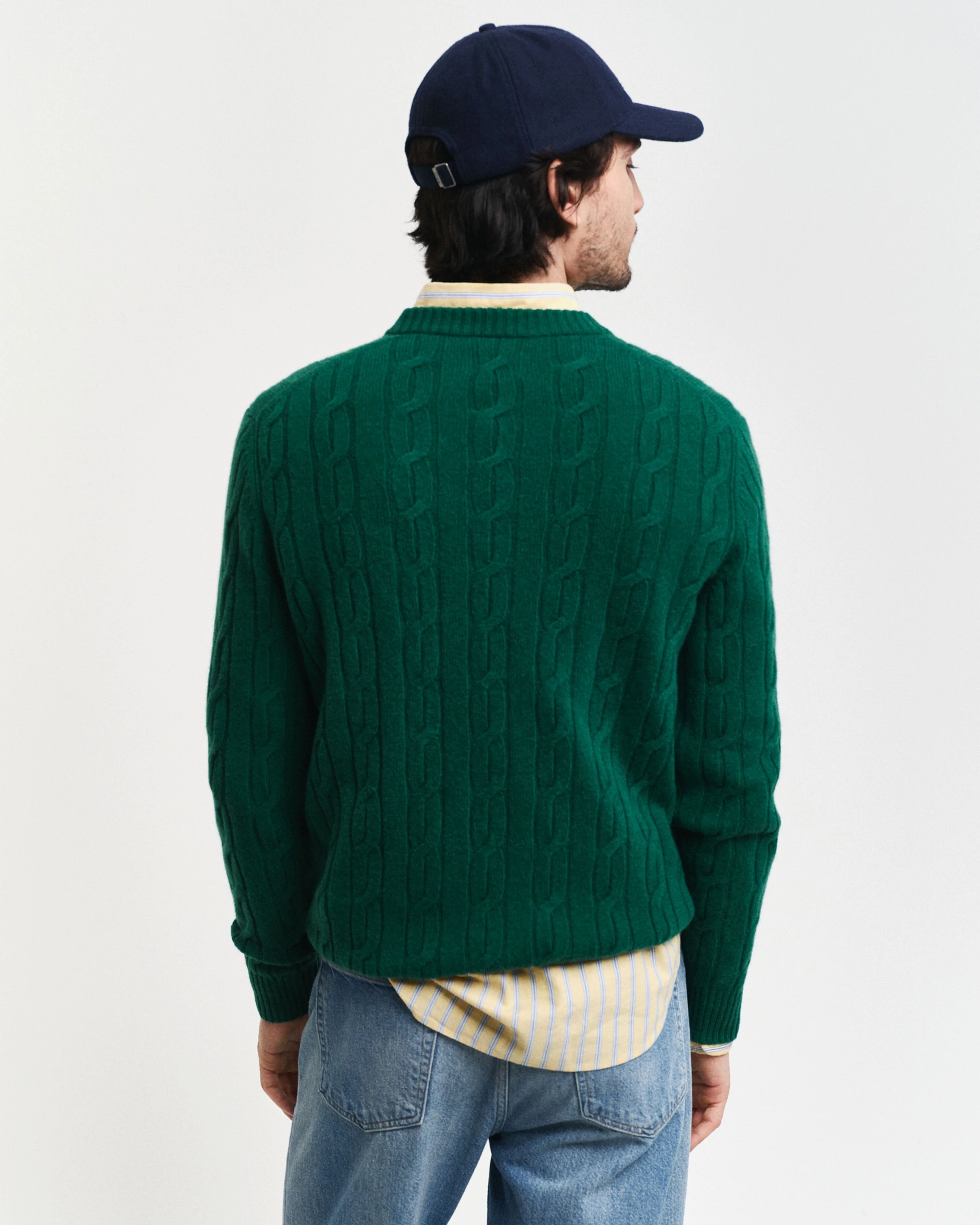 Gant Men Green Solid Round Neck Full Sleeves Pullover Style Sweater - Image 2