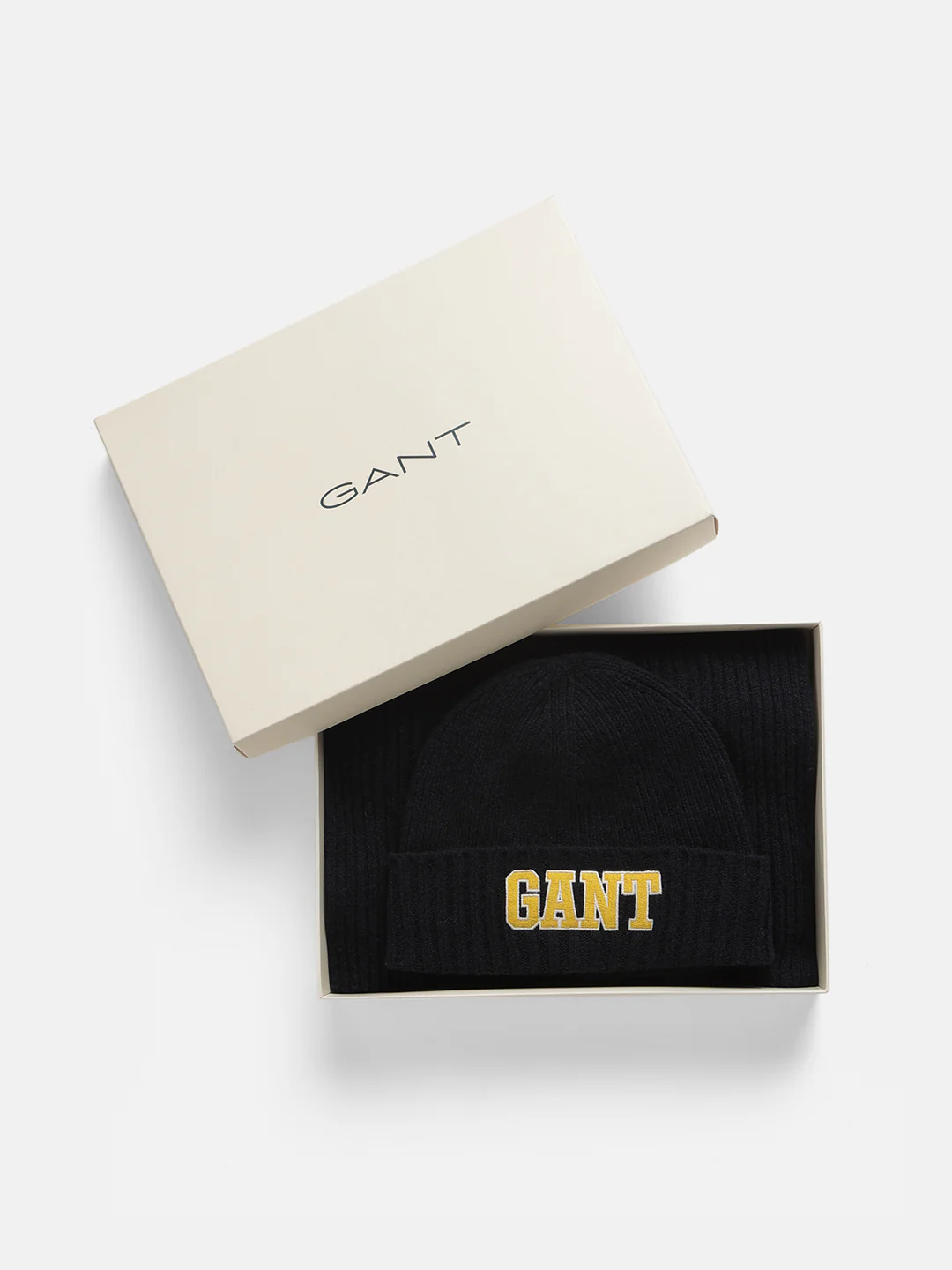 Gant Men Blue Solid Muffler with Beanie Caps - Image 2