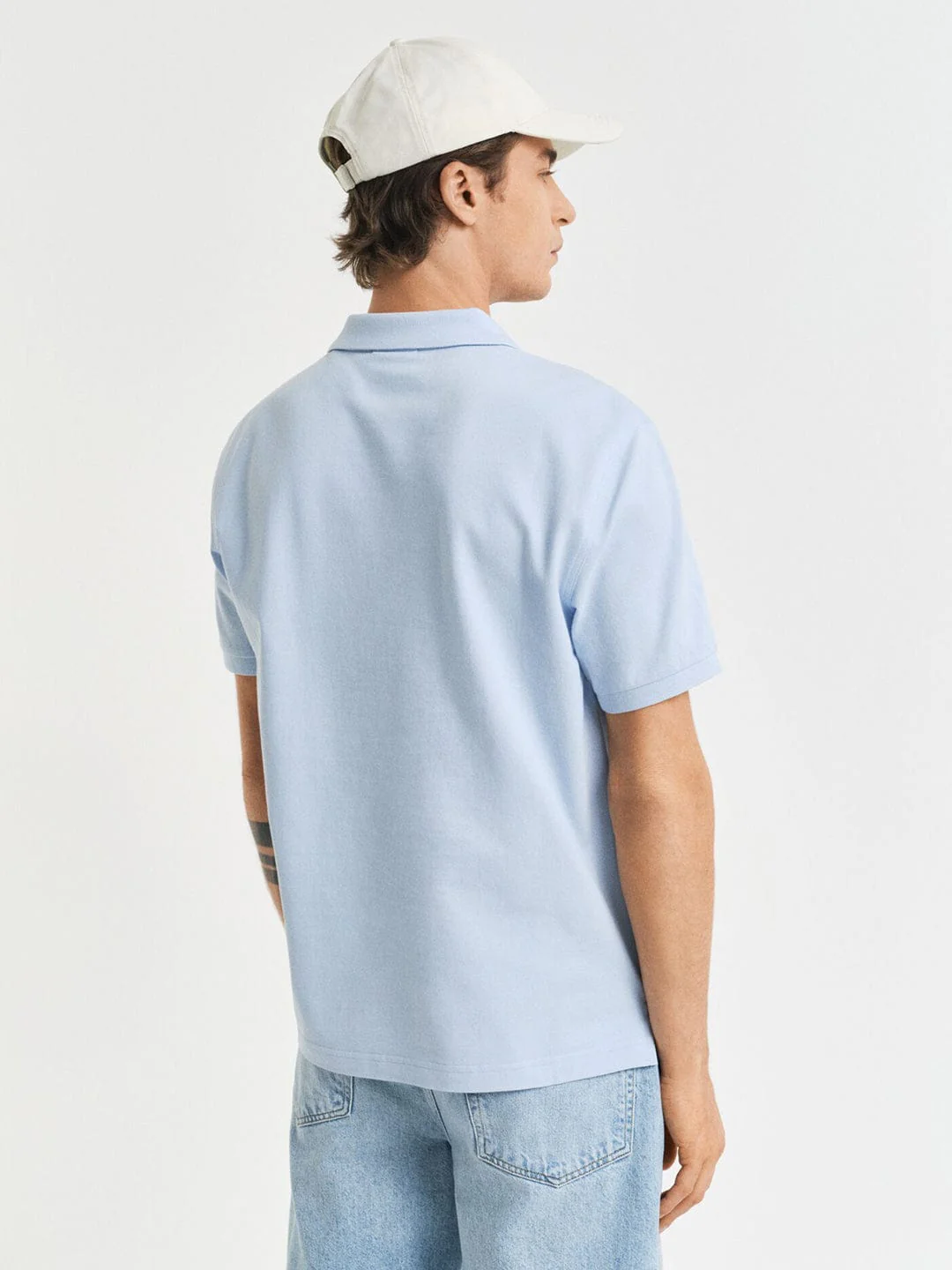 Gant Men Blue Solid Polo Tshirt - Image 4