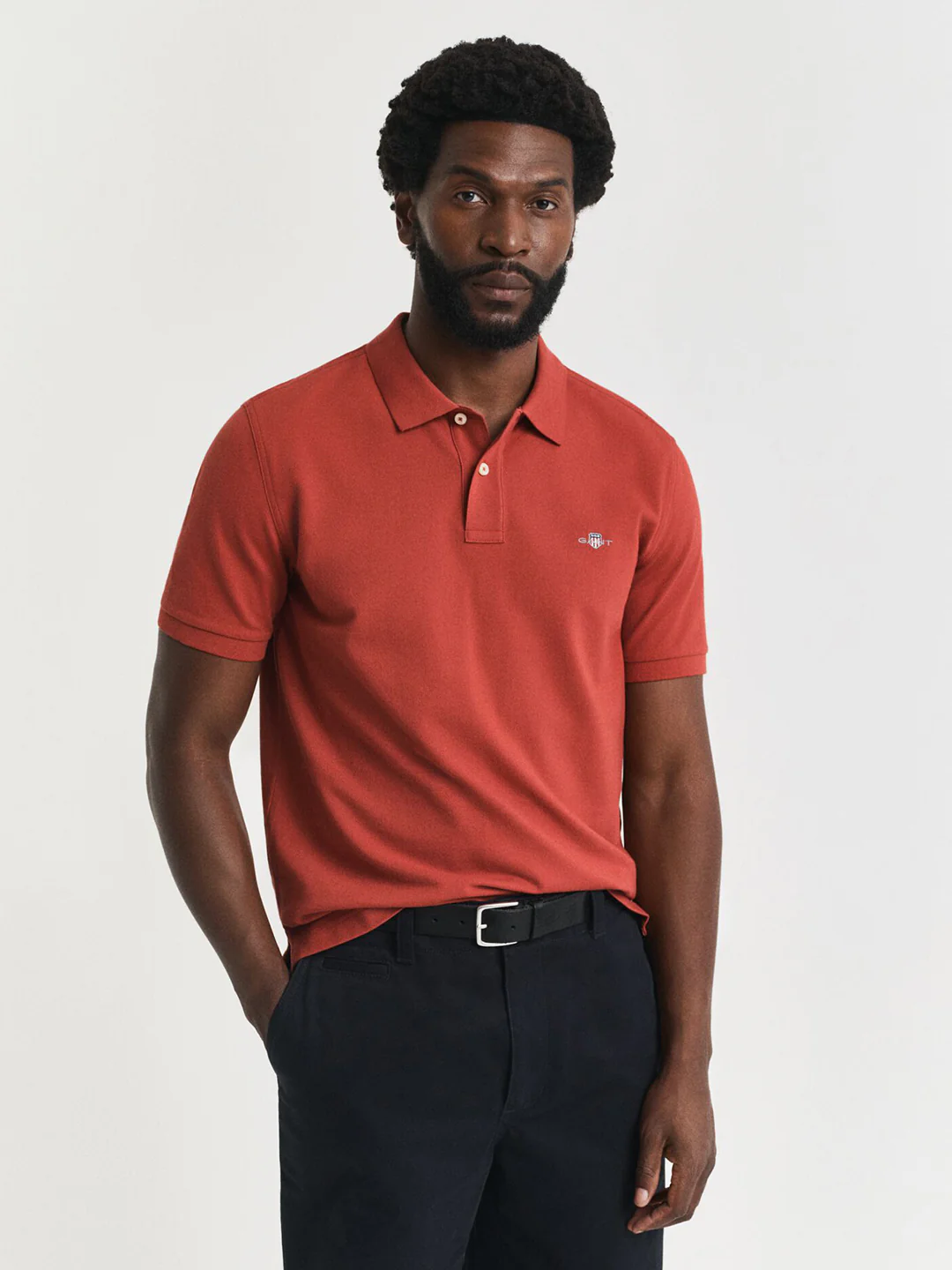 Gant Men Red Solid Polo Tshirt - Image 5