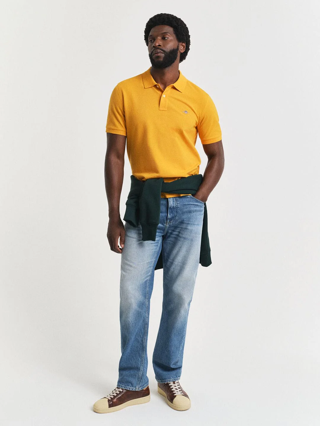 Gant Men Yollow Solid Polo Tshirt - Image 3