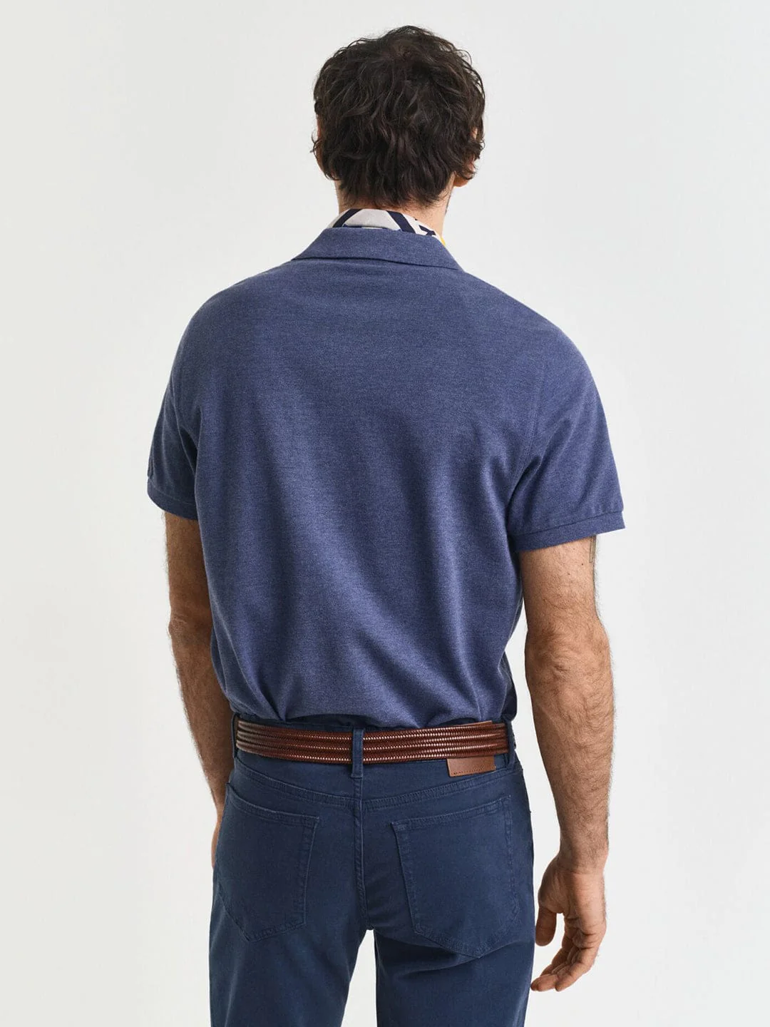 Gant Men Blue Solid Polo Tshirt - Image 4
