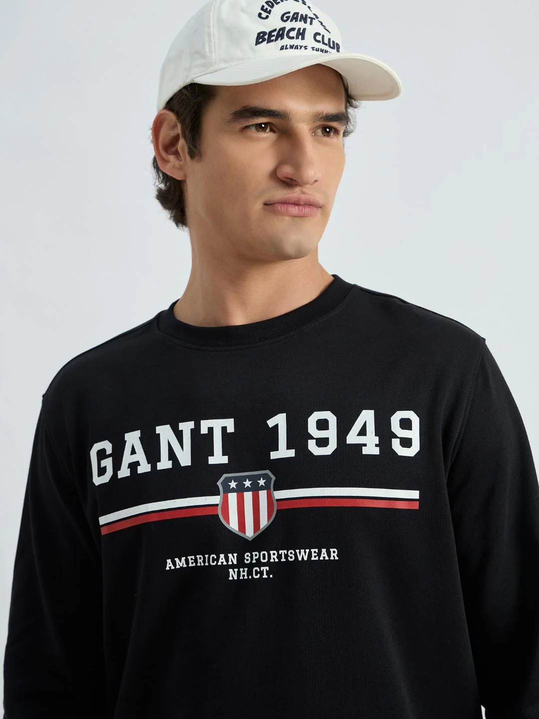 Gant Men Black Printed Crew Neck Sweatshirt - Image 2