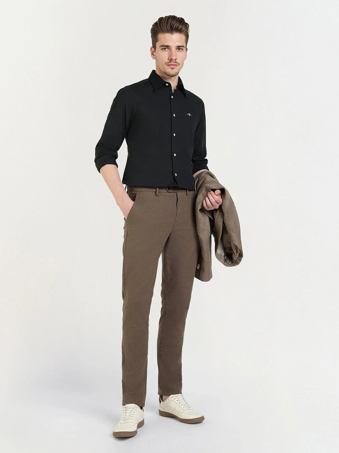 Gant Men Black Solid Collar Shirt - Image 2