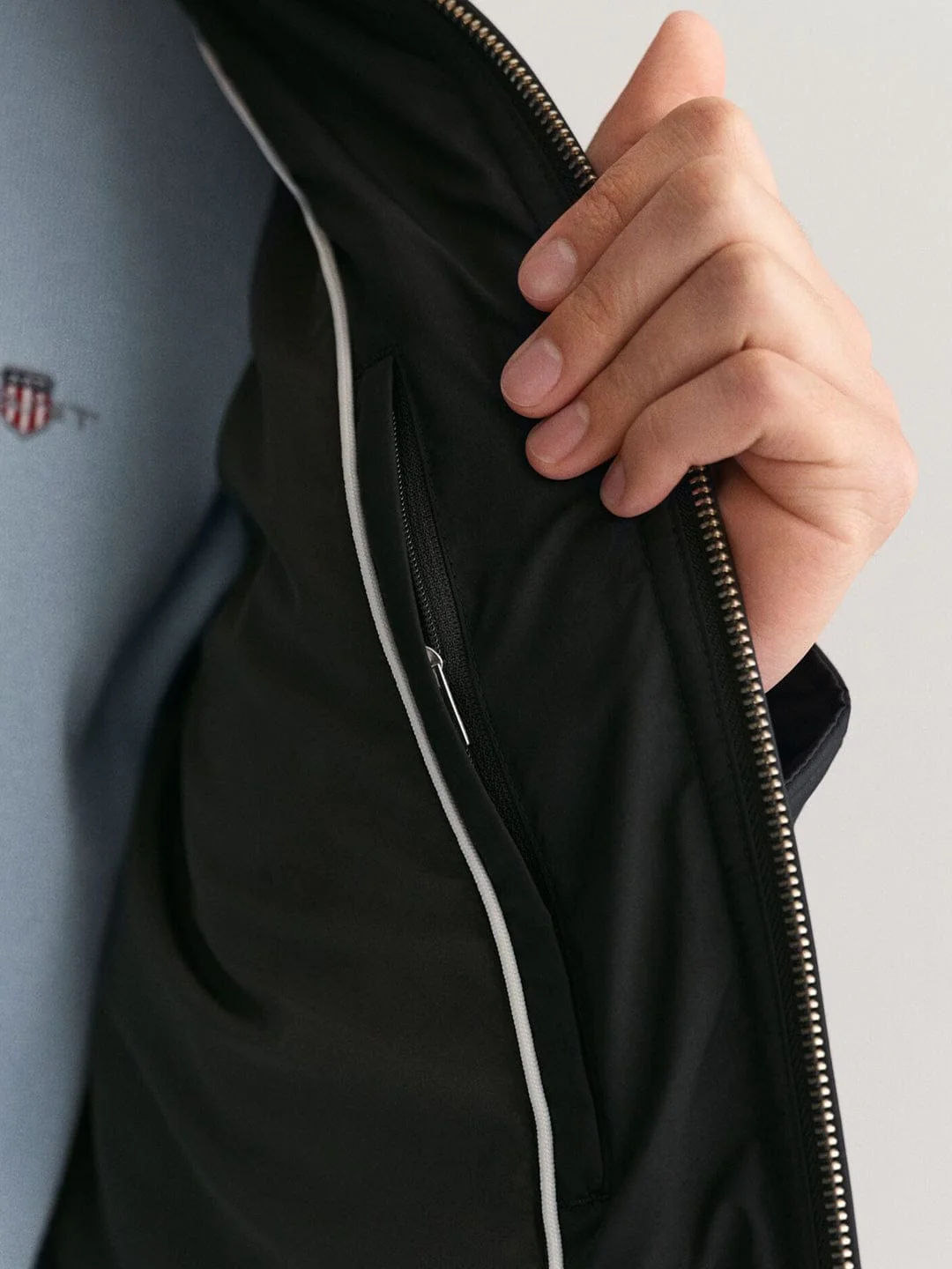 Gant Men Black Solid Collar Jacket - Image 6