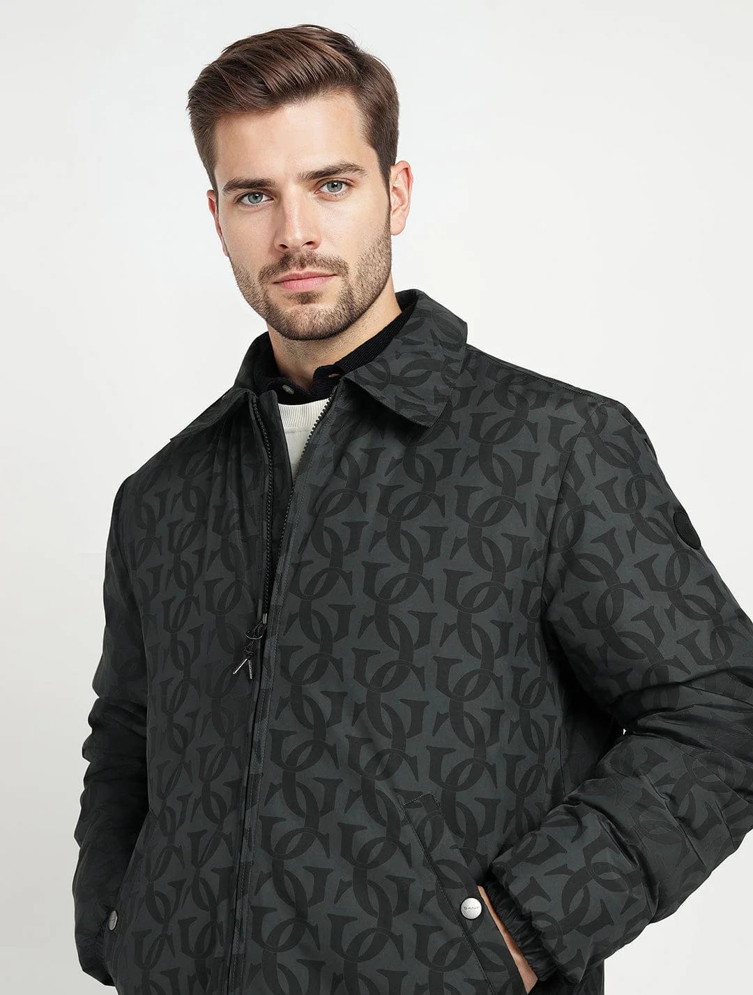 Gant Men Black Solid Collar Jacket - Image 4