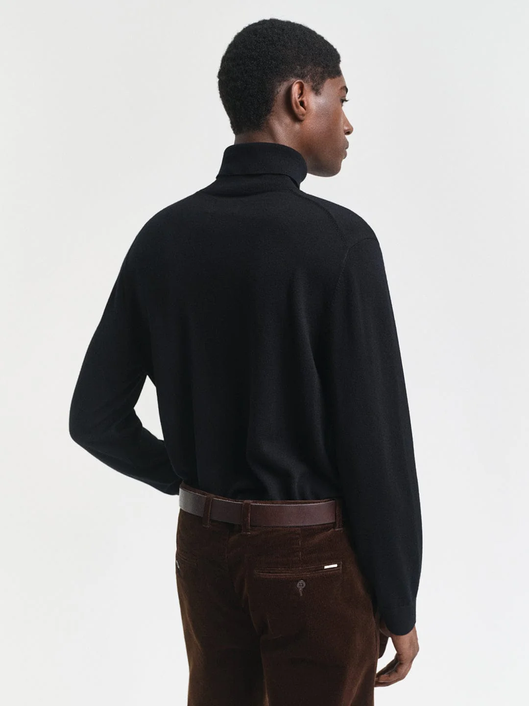 Gant Men Black Solid High Neck Sweater - Image 4