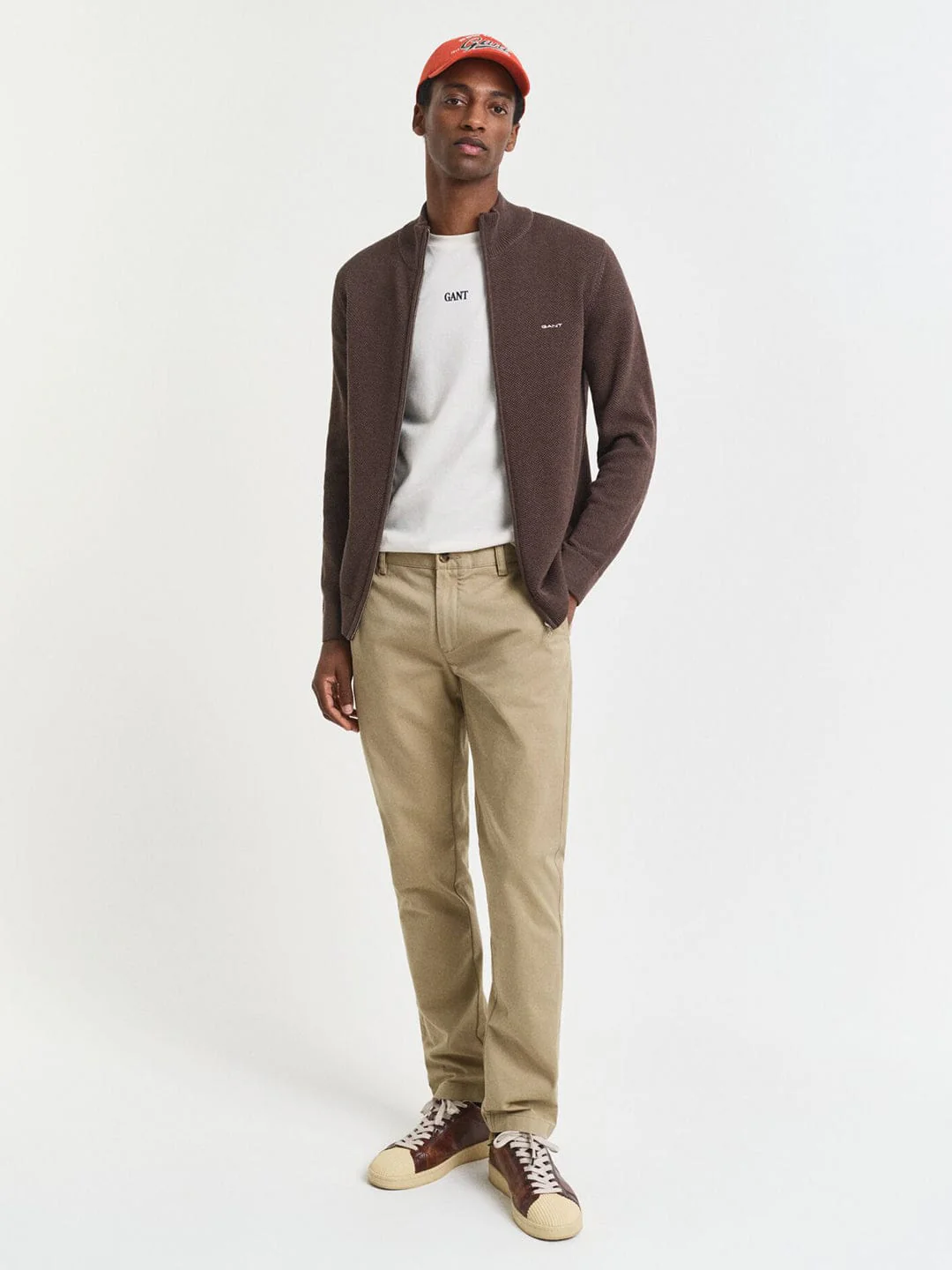 Gant Men Khaki Slim Fit Solid Trouser - Image 8