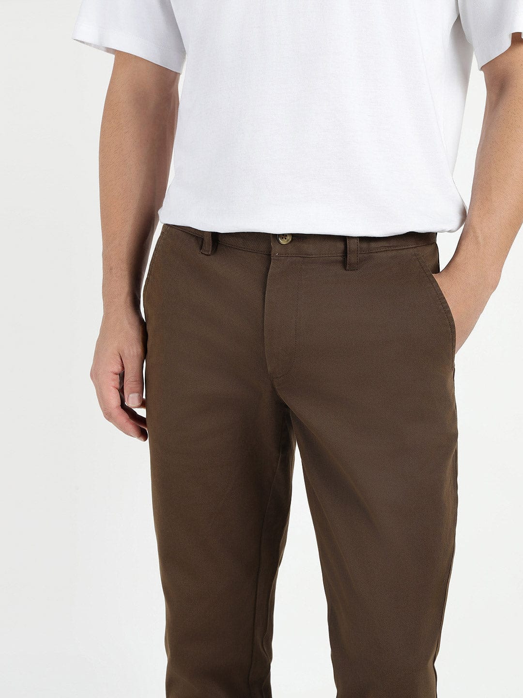 Gant Men Brown Slim Fit Solid Trouser - Image 5