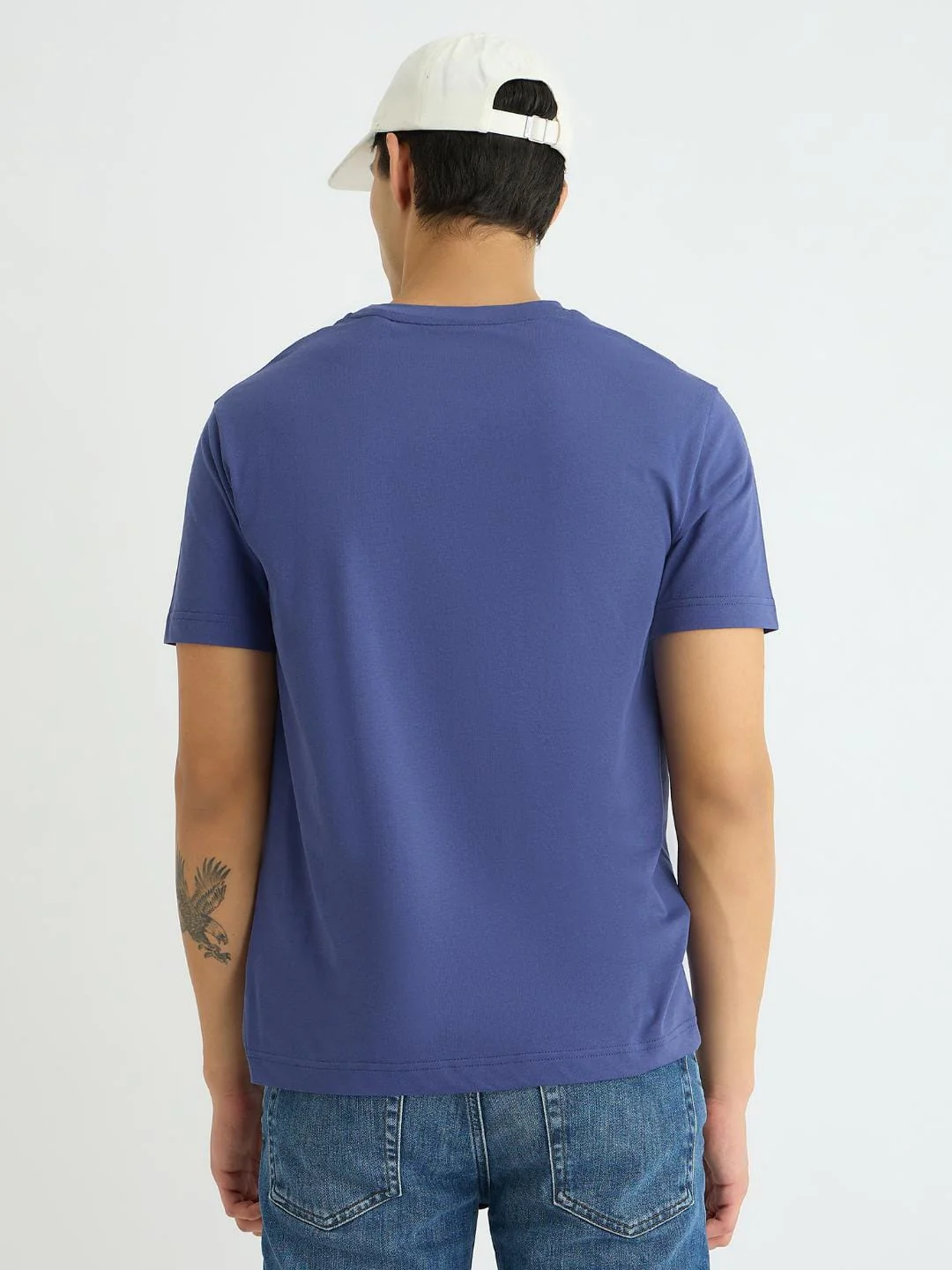 Gant Men Blue Printed Crew Neck Tshirt - Image 3