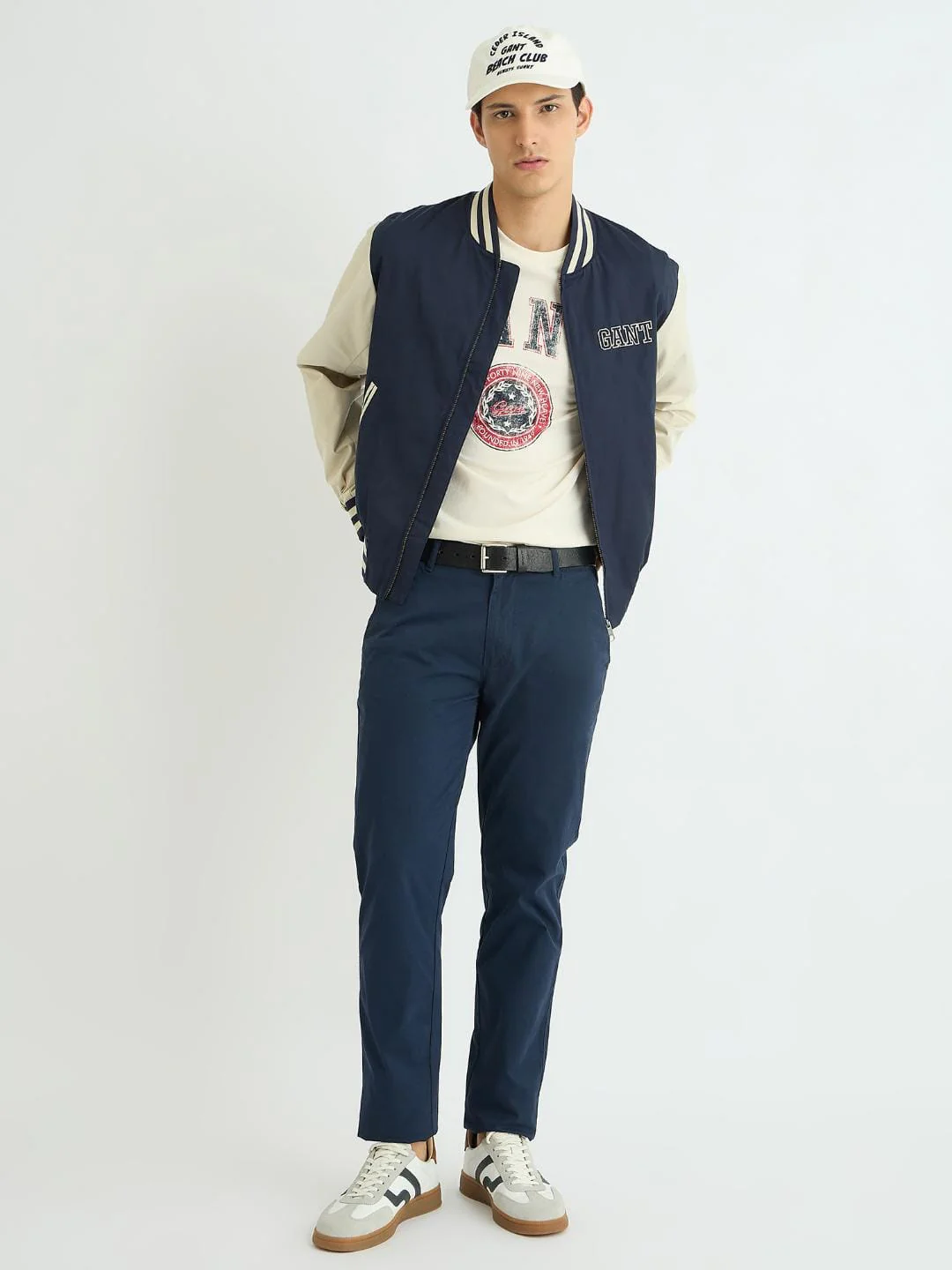 Gant Men Cream Printed Crew Neck Tshirt - Image 4
