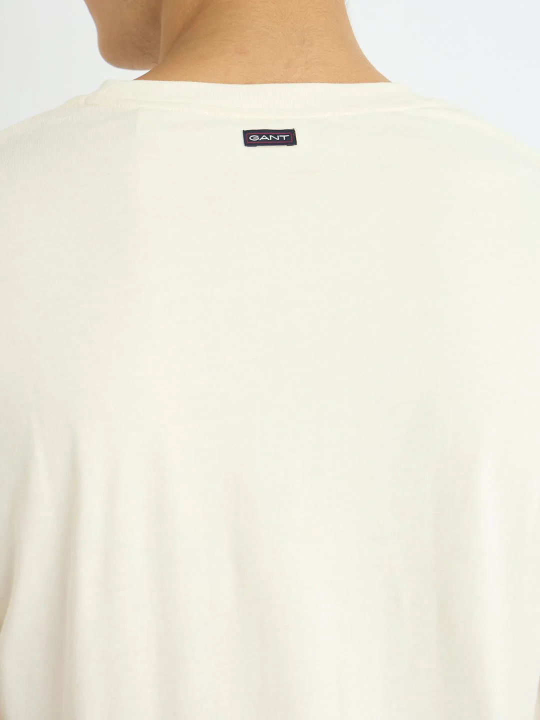 Gant Men Cream Printed Crew Neck Tshirt - Image 5