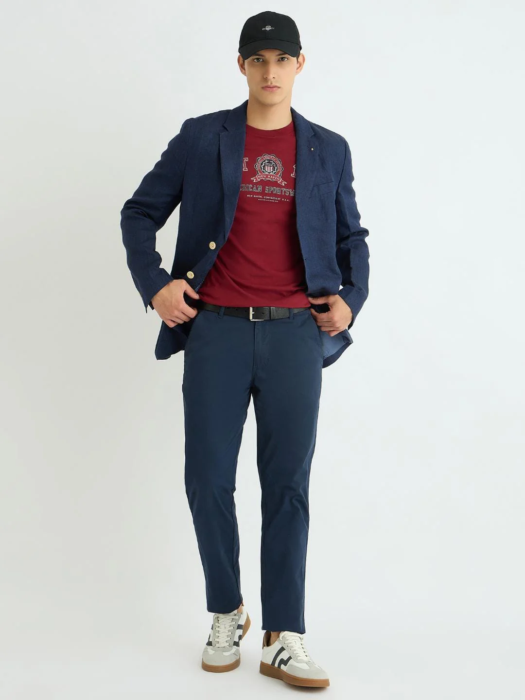 Gant Men Red Printed Crew Neck Tshirt - Image 4