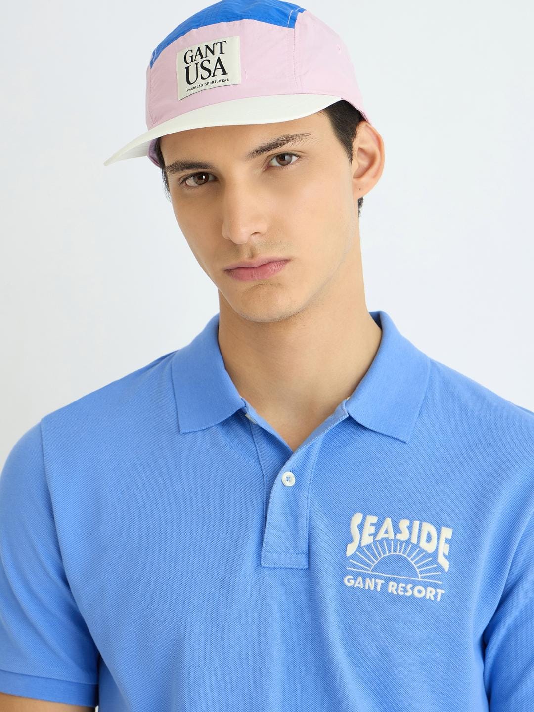 Gant Men Blue Solid Polo Tshirt - Image 2