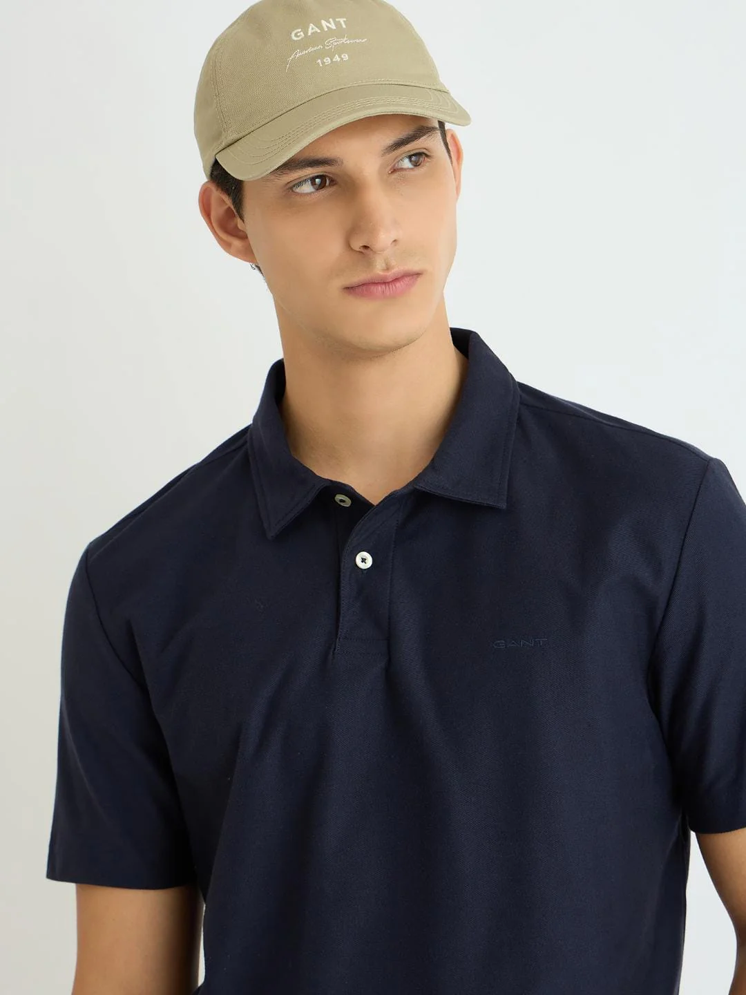 Gant Men Blue Solid Polo Tshirt - Image 2