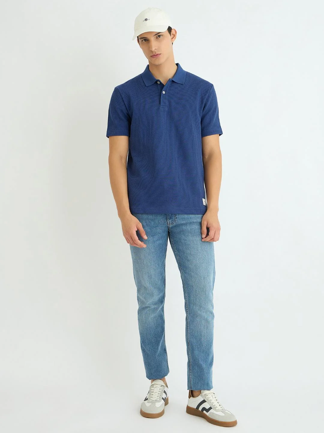 Gant Men Blue Solid Polo Tshirt - Image 4