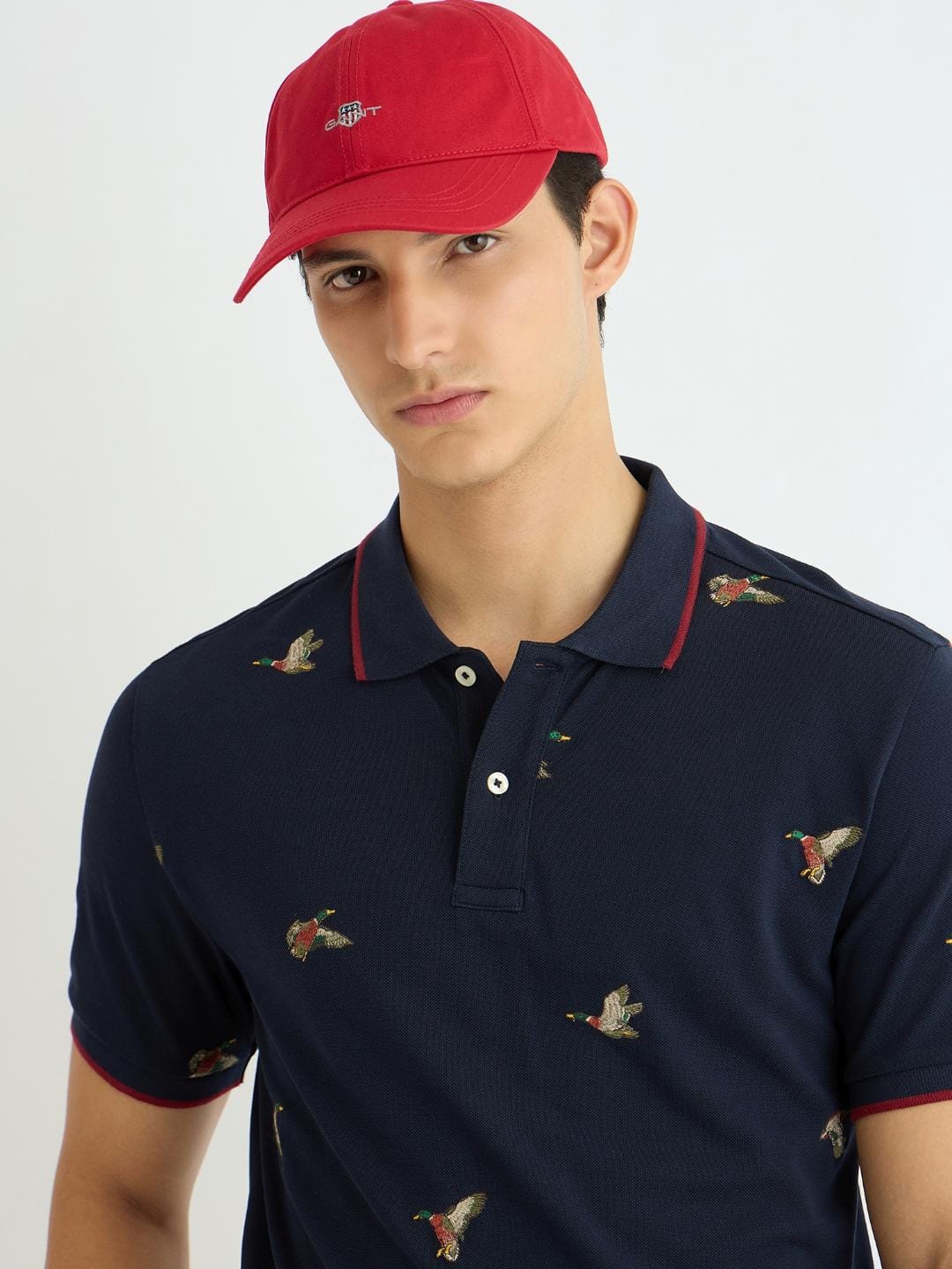 Gant Men Blue Embroidered Polo Tshirt - Image 2