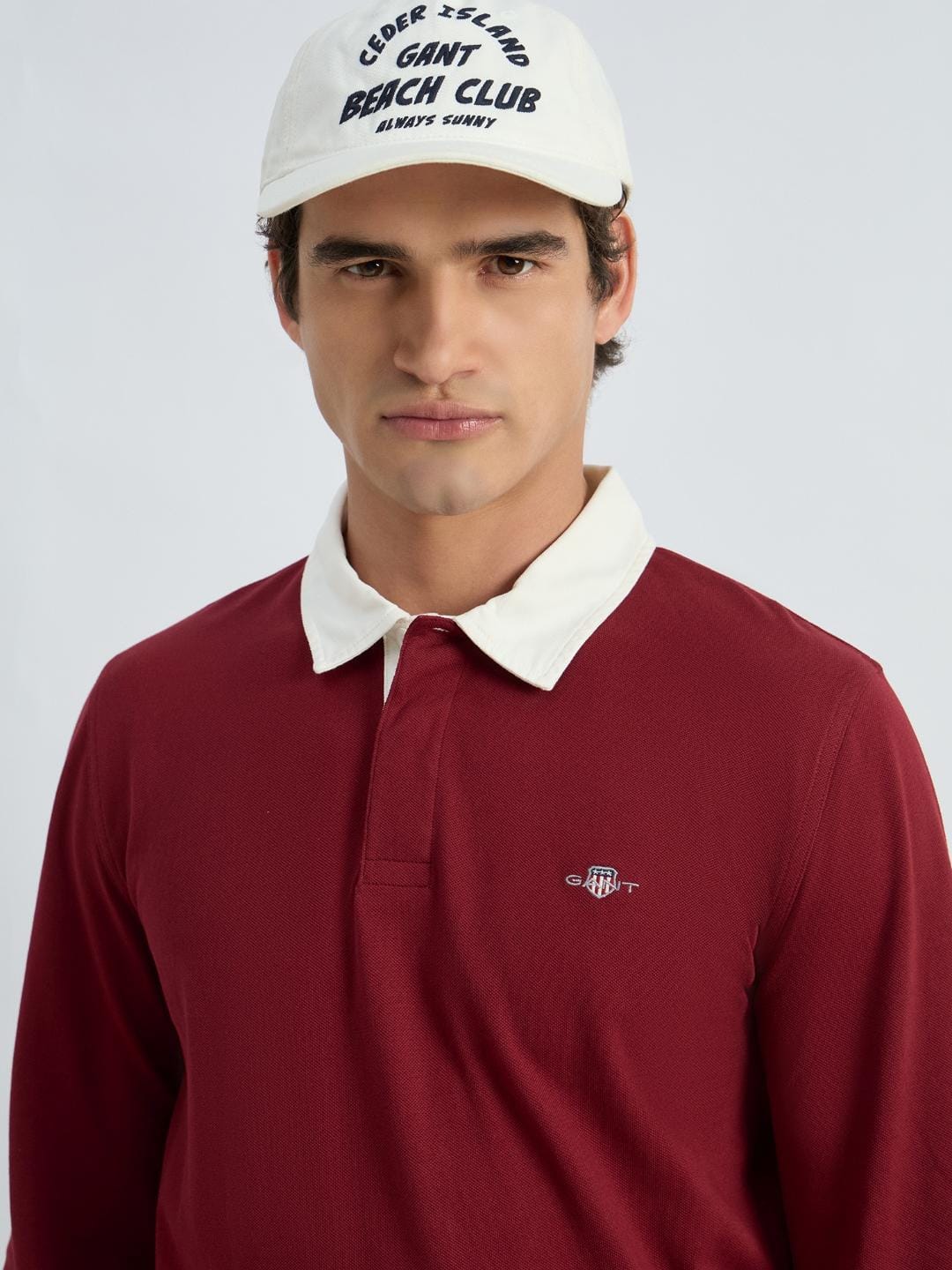 Gant Men Red Solid Polo Tshirt - Image 2