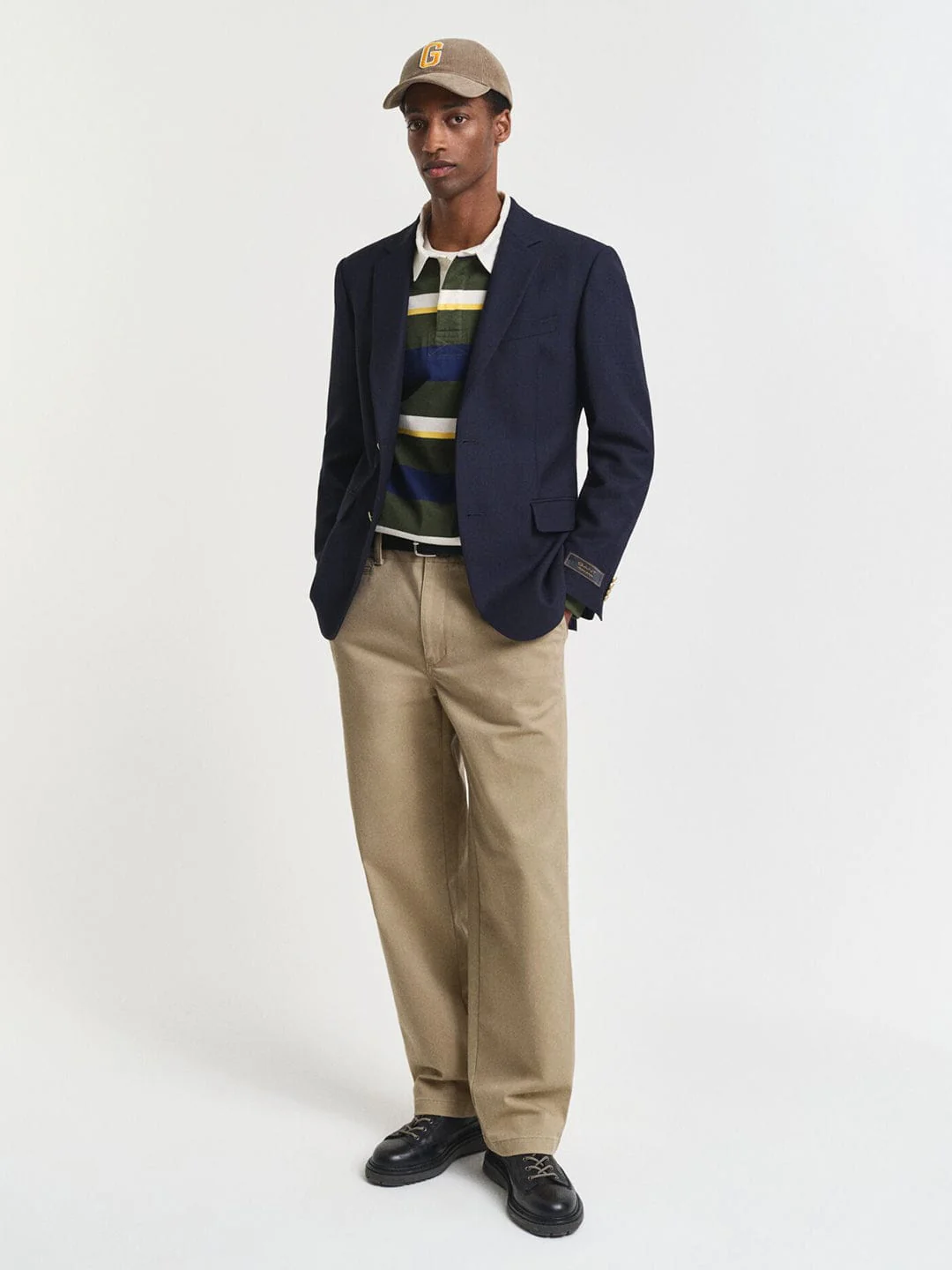 Gant Men Green Striped Polo Tshirt - Image 4