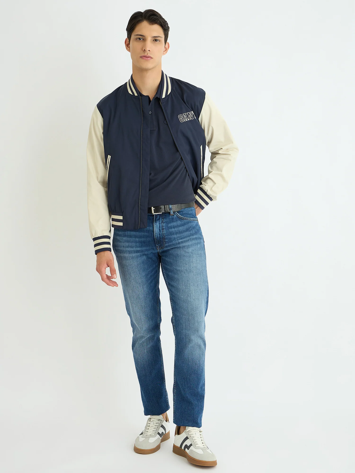 Gant Men Blue Solid Polo Tshirt - Image 2