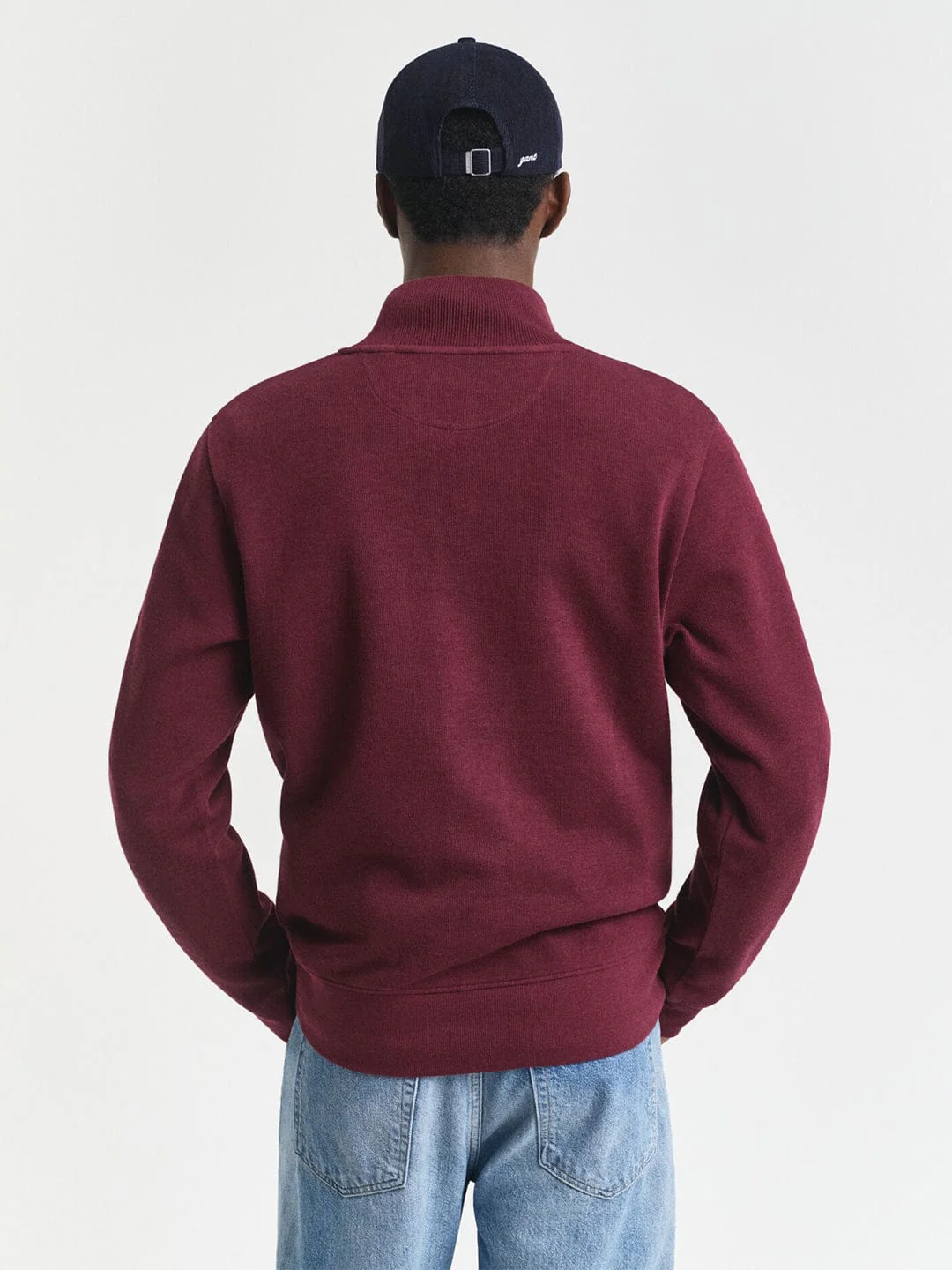 Gant Men Red Solid Half Zip Sweatshirt - Image 4