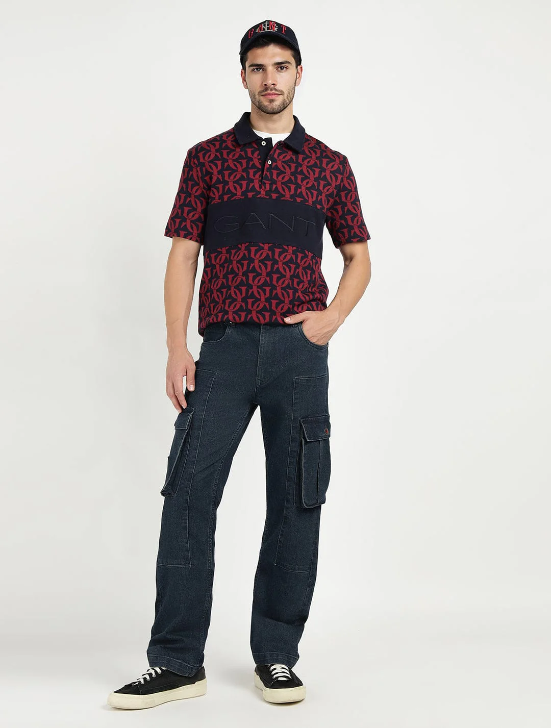 Gant Men Blue Printed Polo Tshirt - Image 2