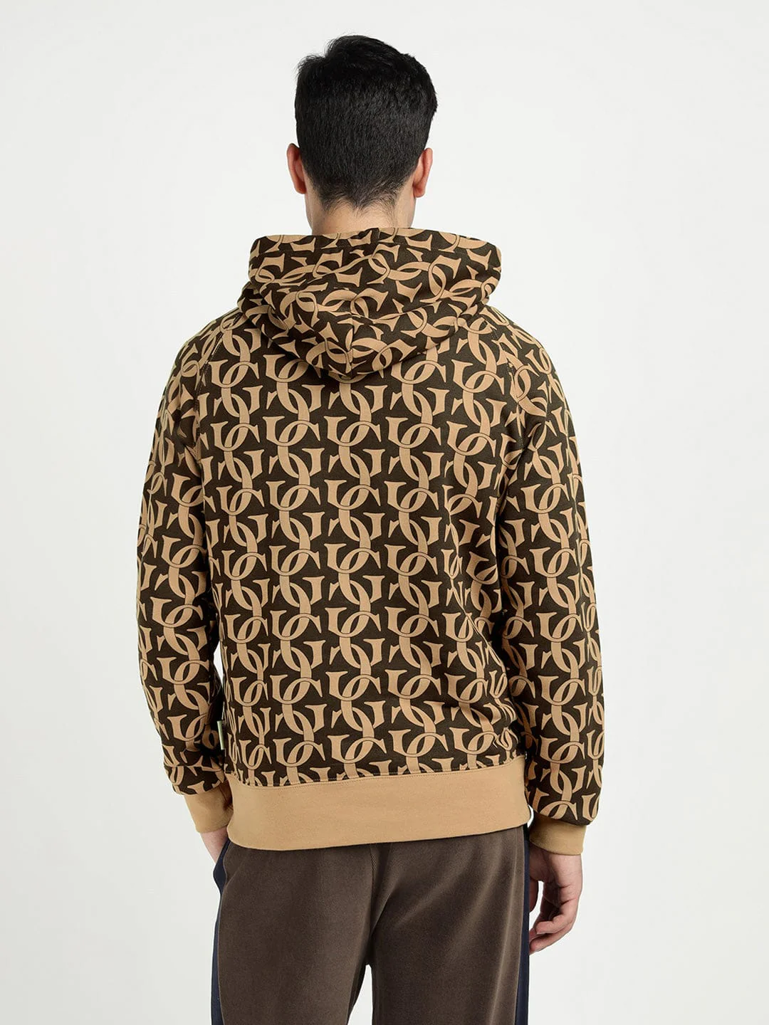 Gant Men Khaki Printed Hooded Sweatshirt - Image 3