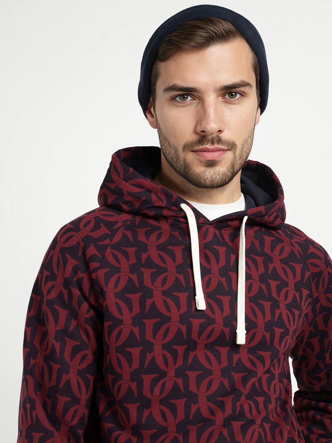 Gant Men Blue Printed Hooded Sweatshirt - Image 4