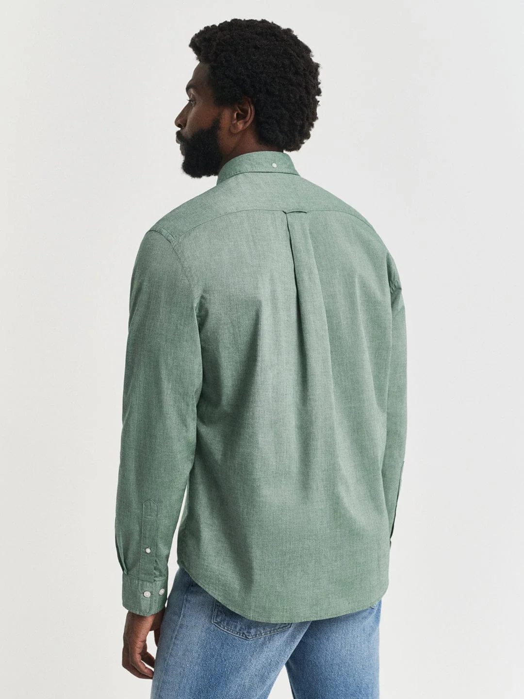 Gant Men Green Solid Collar Shirt - Image 4