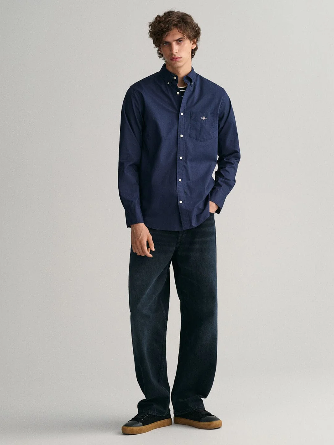 Gant Men Blue Solid Collar Shirt - Image 5