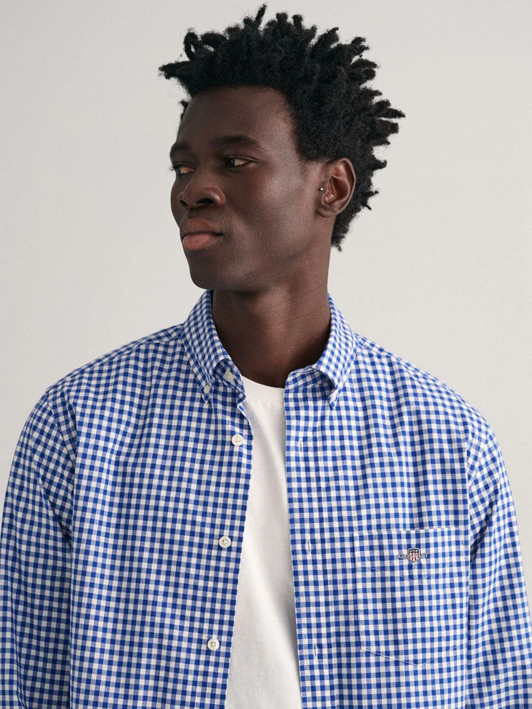 Gant Men Blue Check Collar Shirt - Image 2