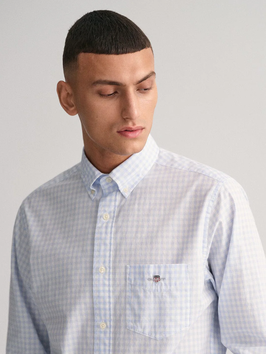 Gant Men Blue Check Collar Shirt - Image 2