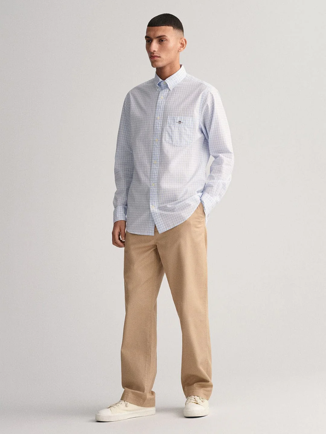 Gant Men Blue Check Collar Shirt - Image 6
