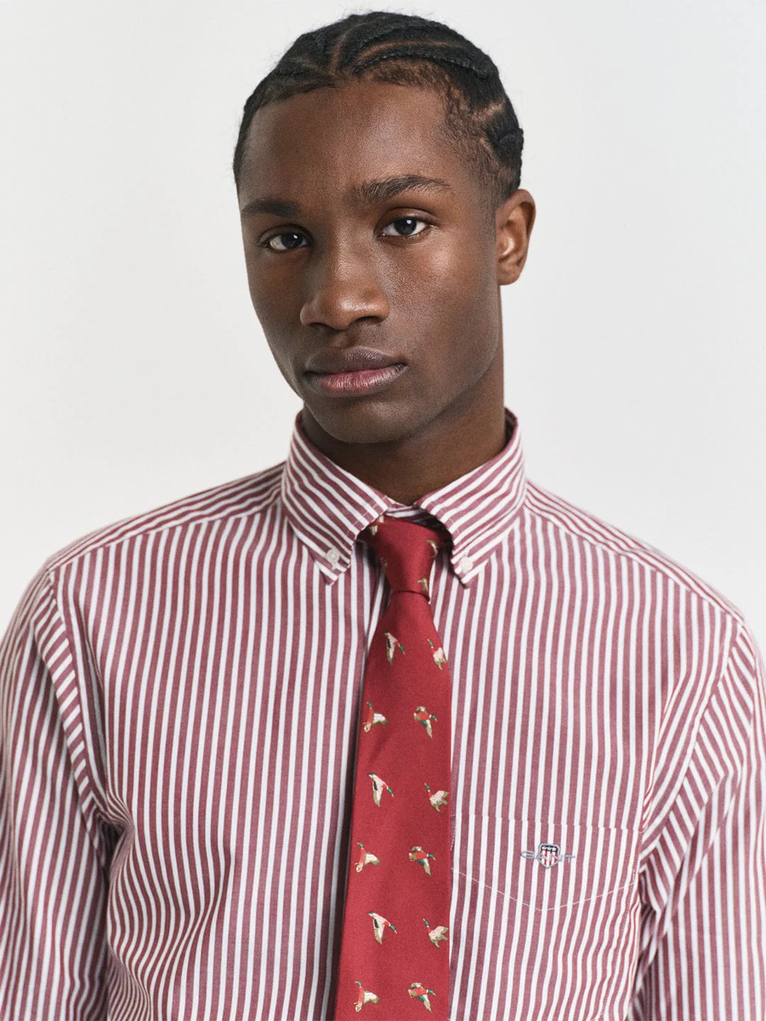 Gant Men Red Striped Collar Shirt - Image 3