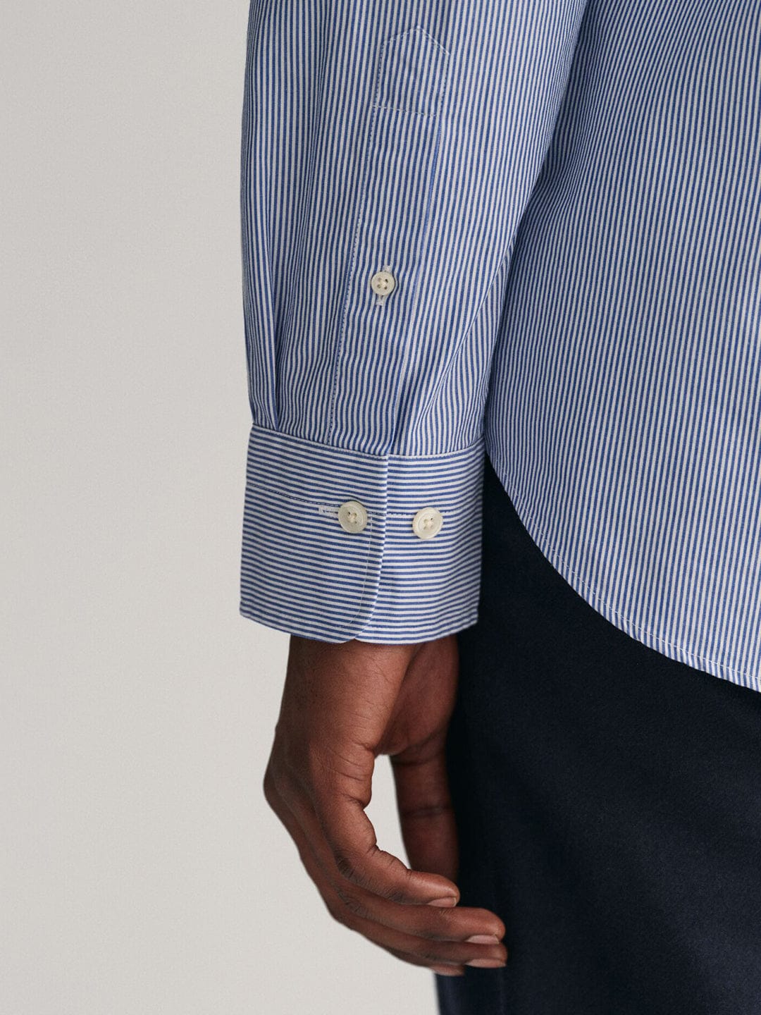 Gant Men Blue Striped Collar Shirt - Image 4