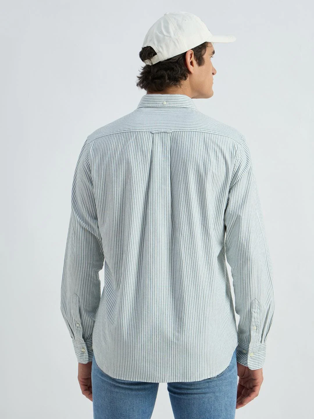 Gant Men Green Striped Collar Shirt - Image 3