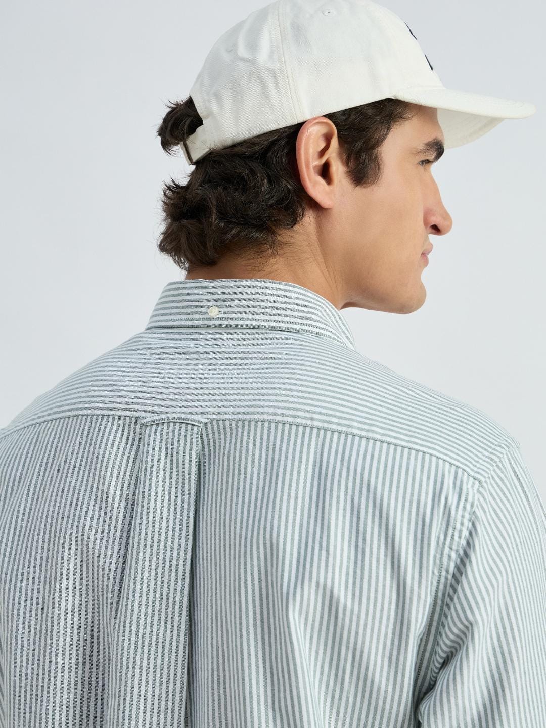 Gant Men Green Striped Collar Shirt - Image 5