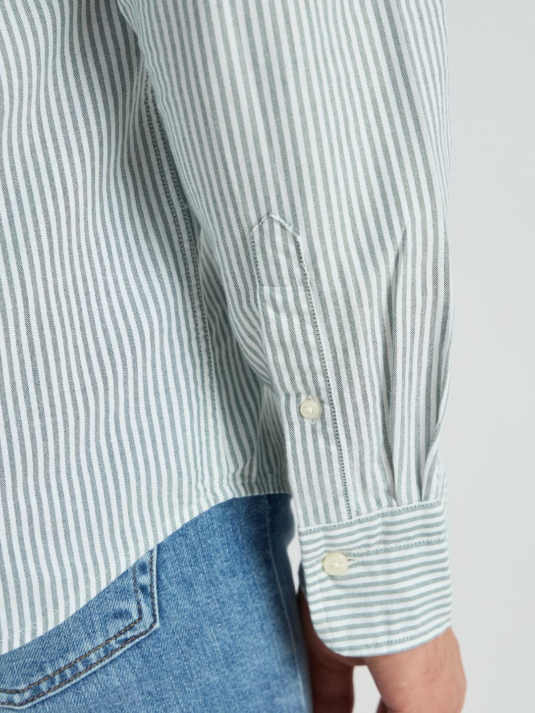Gant Men Green Striped Collar Shirt - Image 6