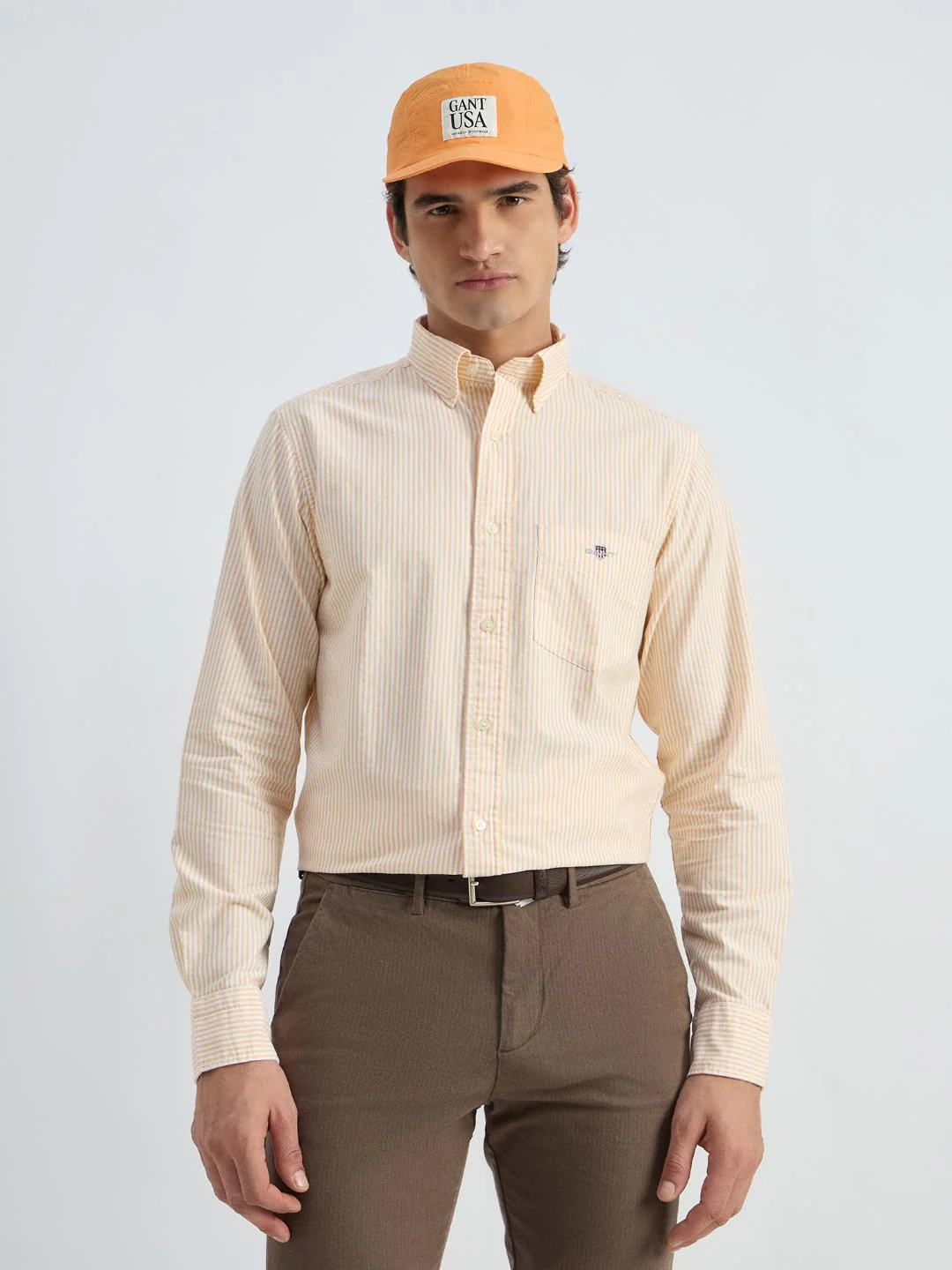 Gant Men Yellow Striped Collar Shirt