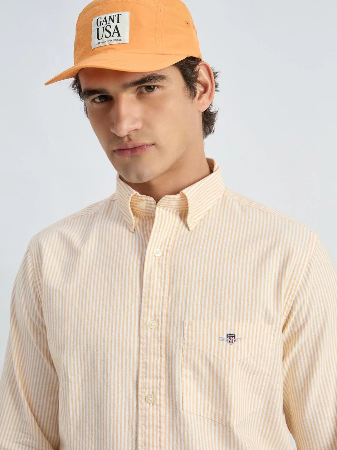 Gant Men Yellow Striped Collar Shirt - Image 2