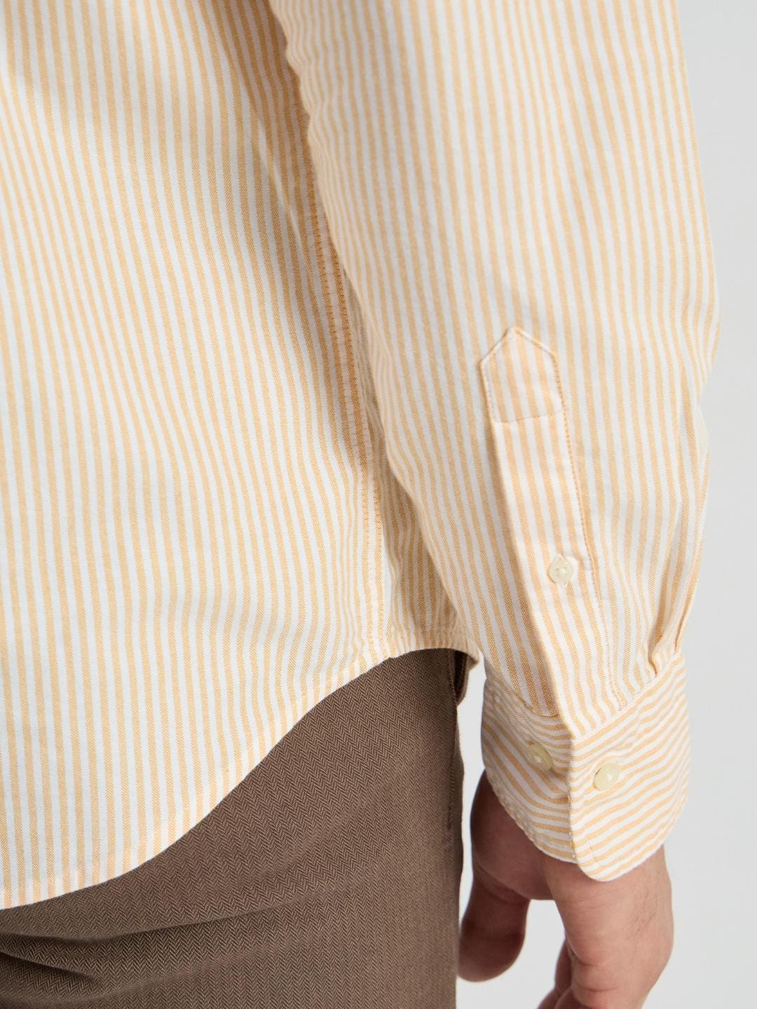 Gant Men Yellow Striped Collar Shirt - Image 6