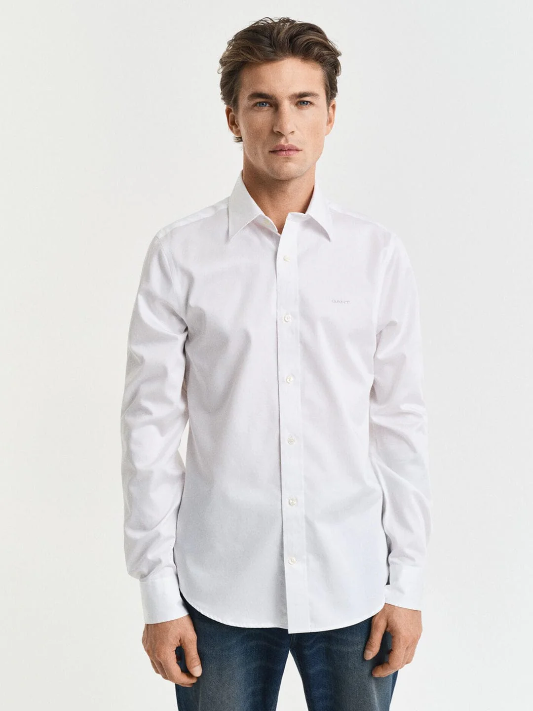 Gant Men White Solid Collar Shirt - Image 6